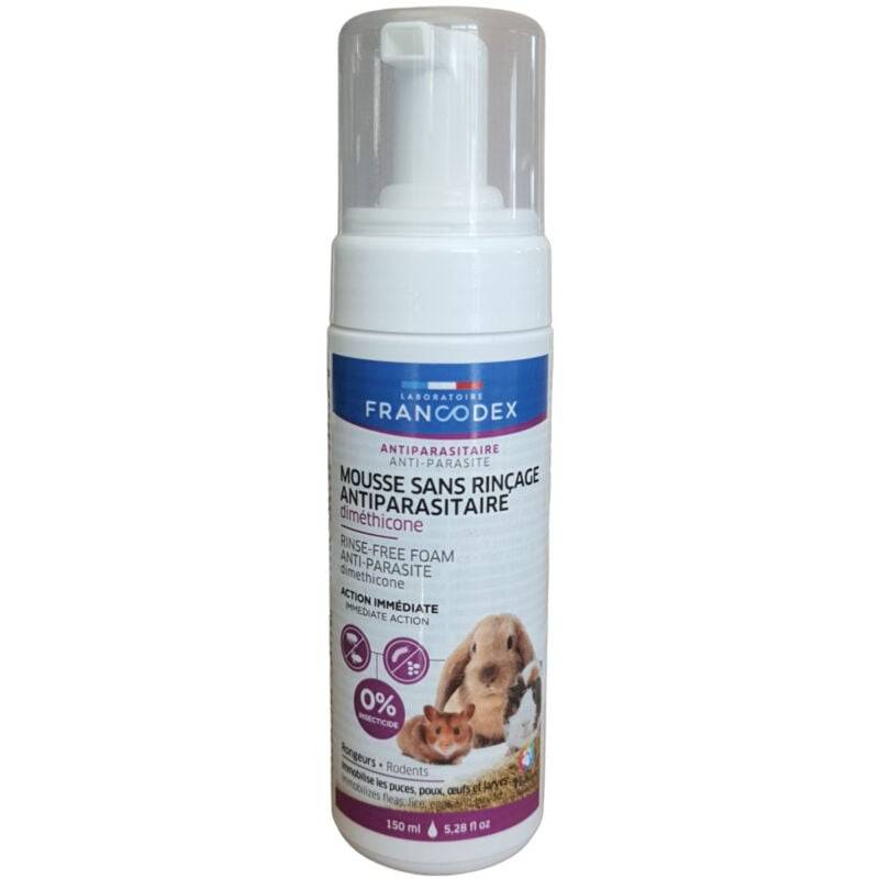 Mousse antiparasitaire rongeur diméthicone multicouleur 150ML - Francodex - Image 3