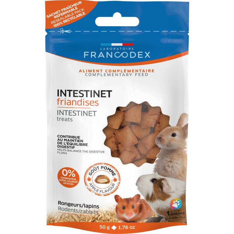 Friandises Intestinet pour lapins et rongeurs 50 g marron - Francodex - Imagen 2