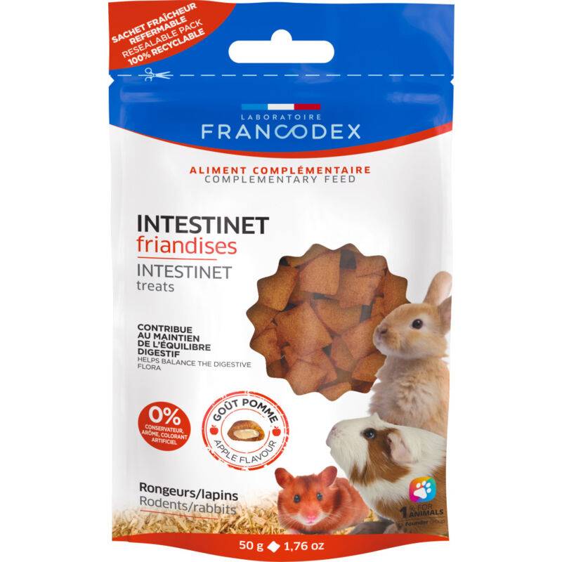 Friandises Intestinet pour lapins et rongeurs 50 g marron - Francodex - Imagen 1