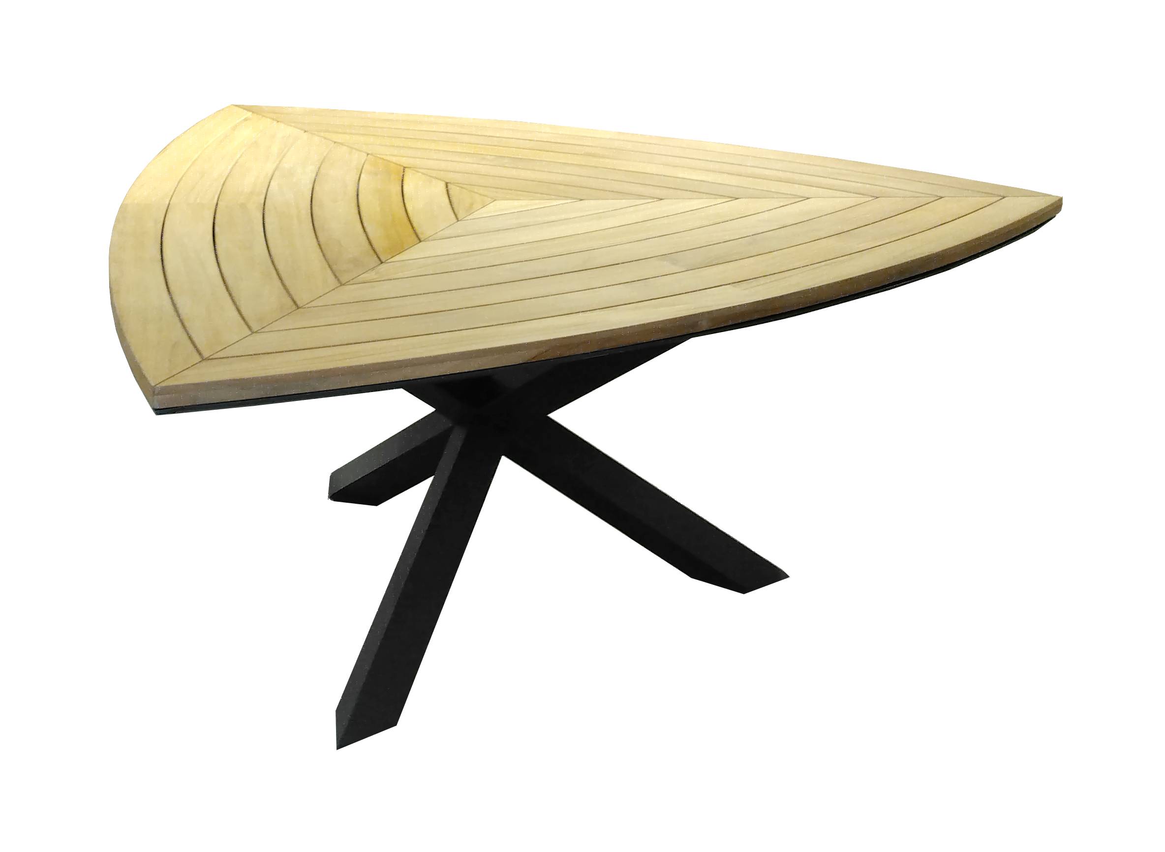 Pro Loisirs - Table de jardin triangle teck 6 personnes Ferrone Proloisirs - Image 2