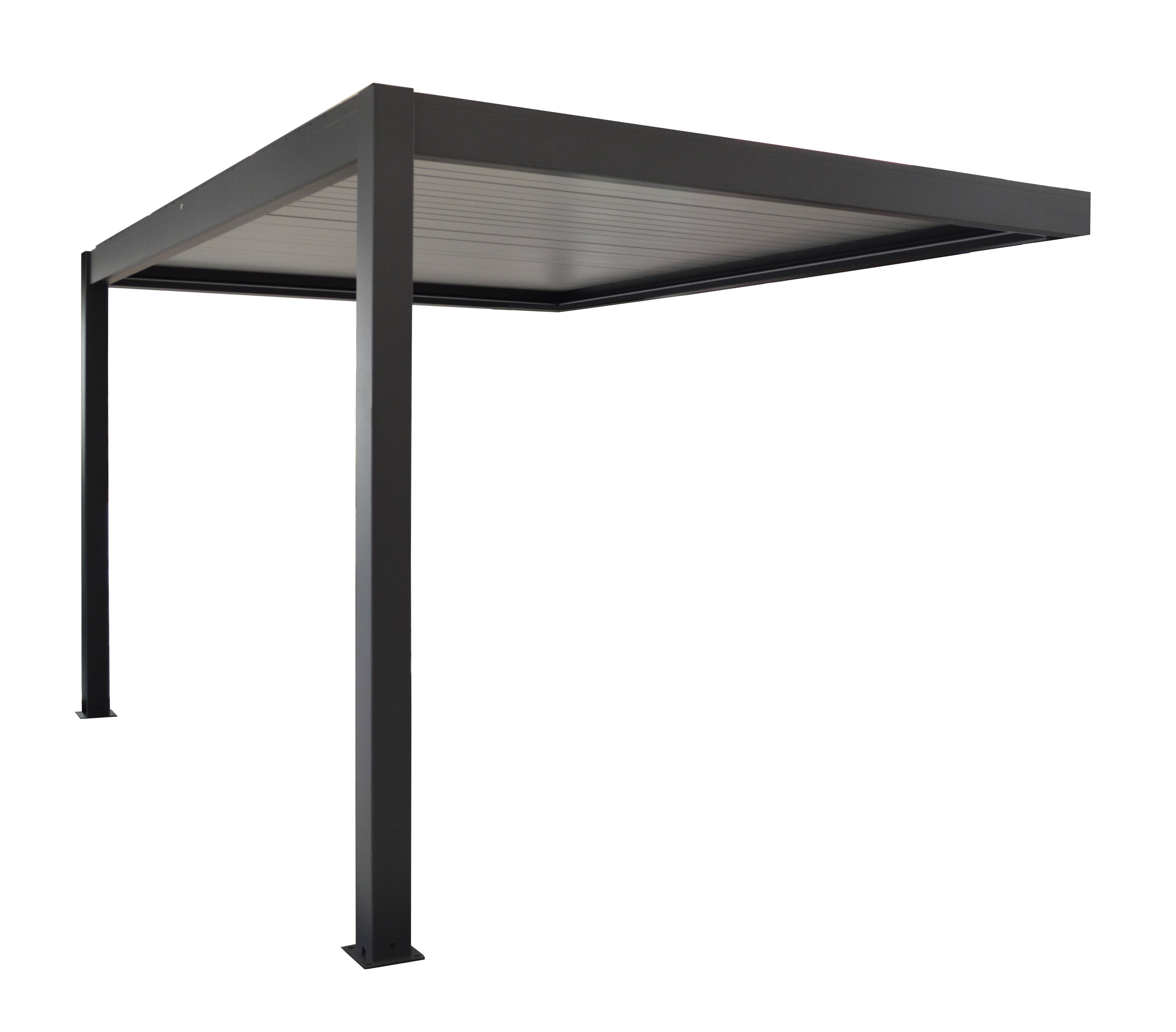 Pro Loisirs - Pérgola bioclimática 3x4m adosada gris Zephir Proloisirs - Imagen 1