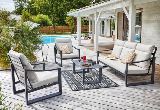 Pro Loisirs - Table basse de jardin aluminium graphite Marseille Proloisirs - Image 2