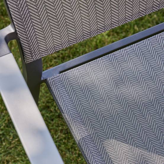 Ecloz - Fauteuil de jardin alu textlène graphite Chevron ECLOZ - Image 2