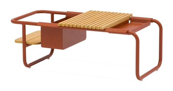 Pro Loisirs - Table basse de jardin bois acier terracotta Sunset Proloisirs - Image 1