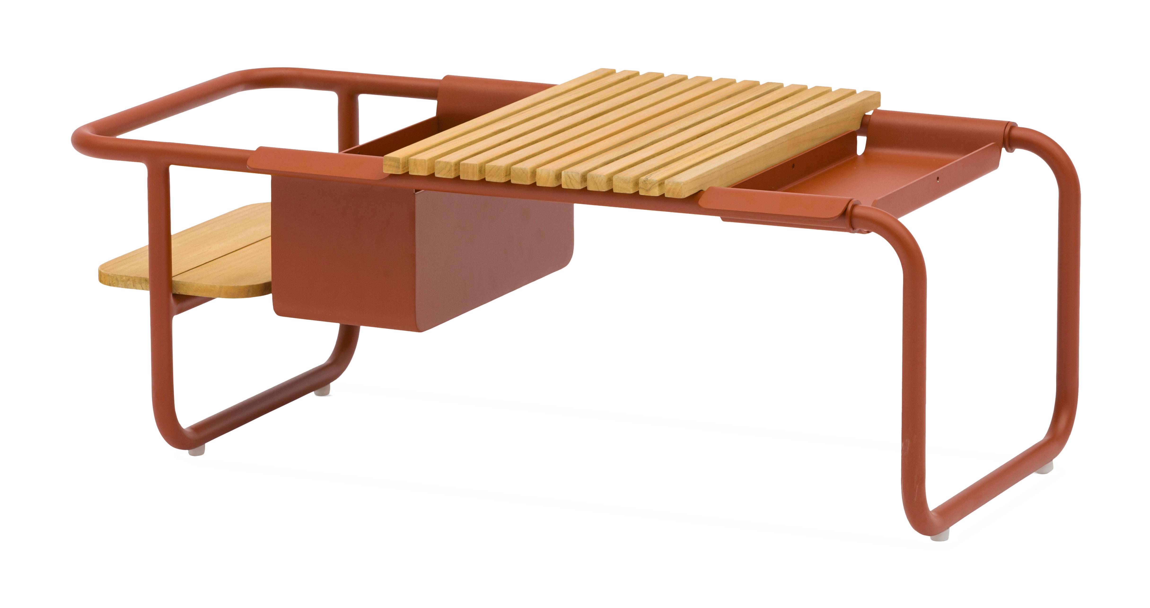 Pro Loisirs - Table basse de jardin bois acier terracotta Sunset Proloisirs