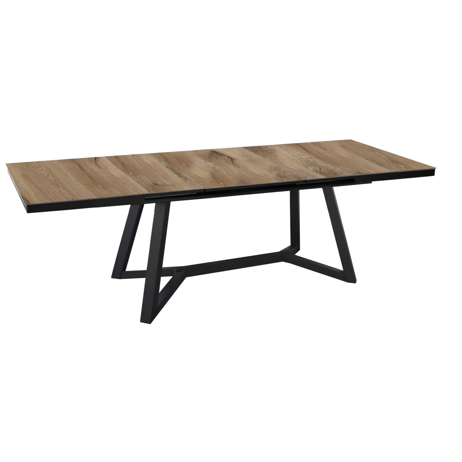 Ecloz - Table de jardin extensible auto HPL graphite chêne 8/12 personnes Matera ECLOZ