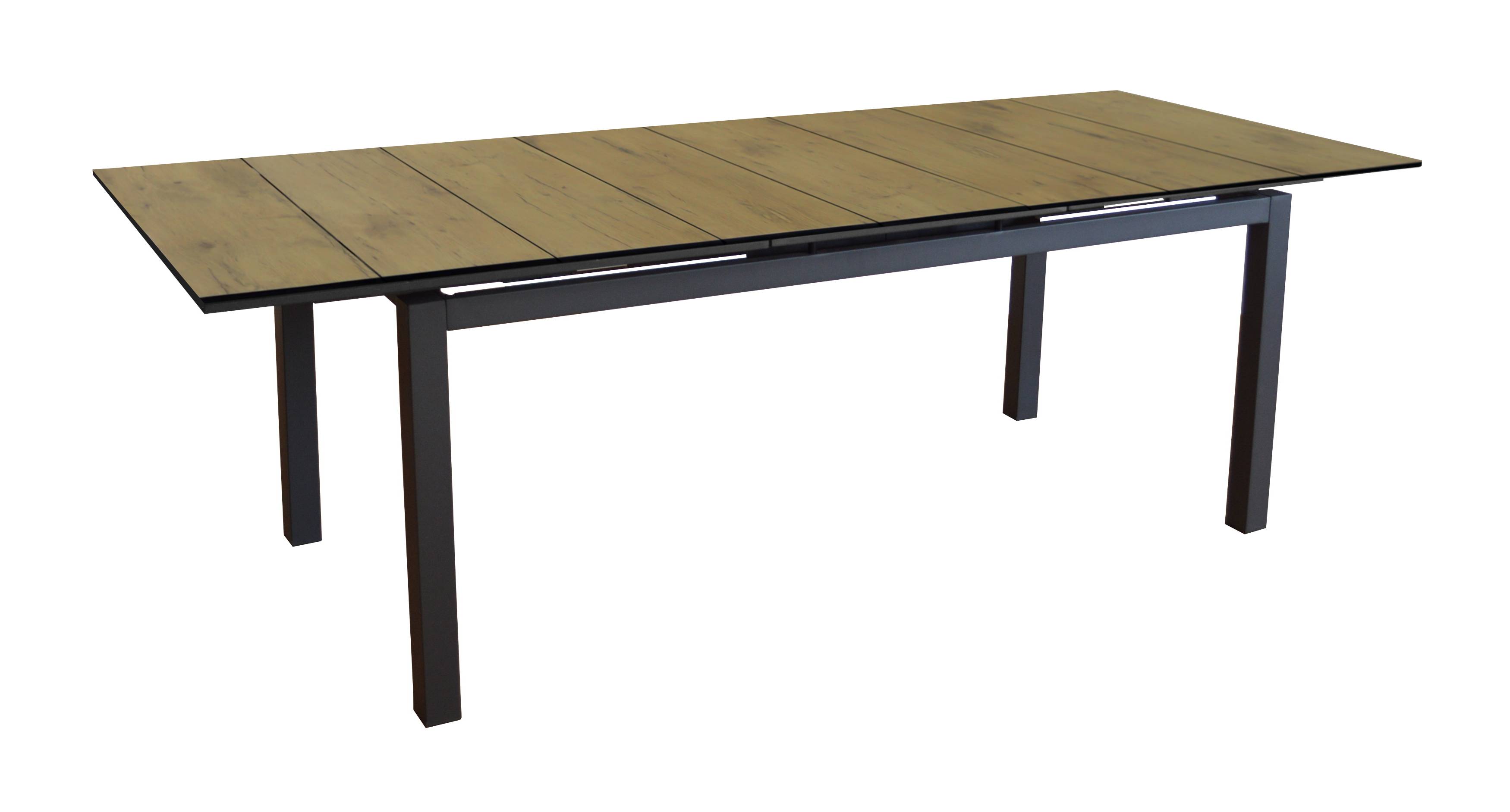 Pro Loisirs - Table de jardin rectangulaire extensible HPL effet bois 10 personnes Hivaoa Proloisirs - Image 1