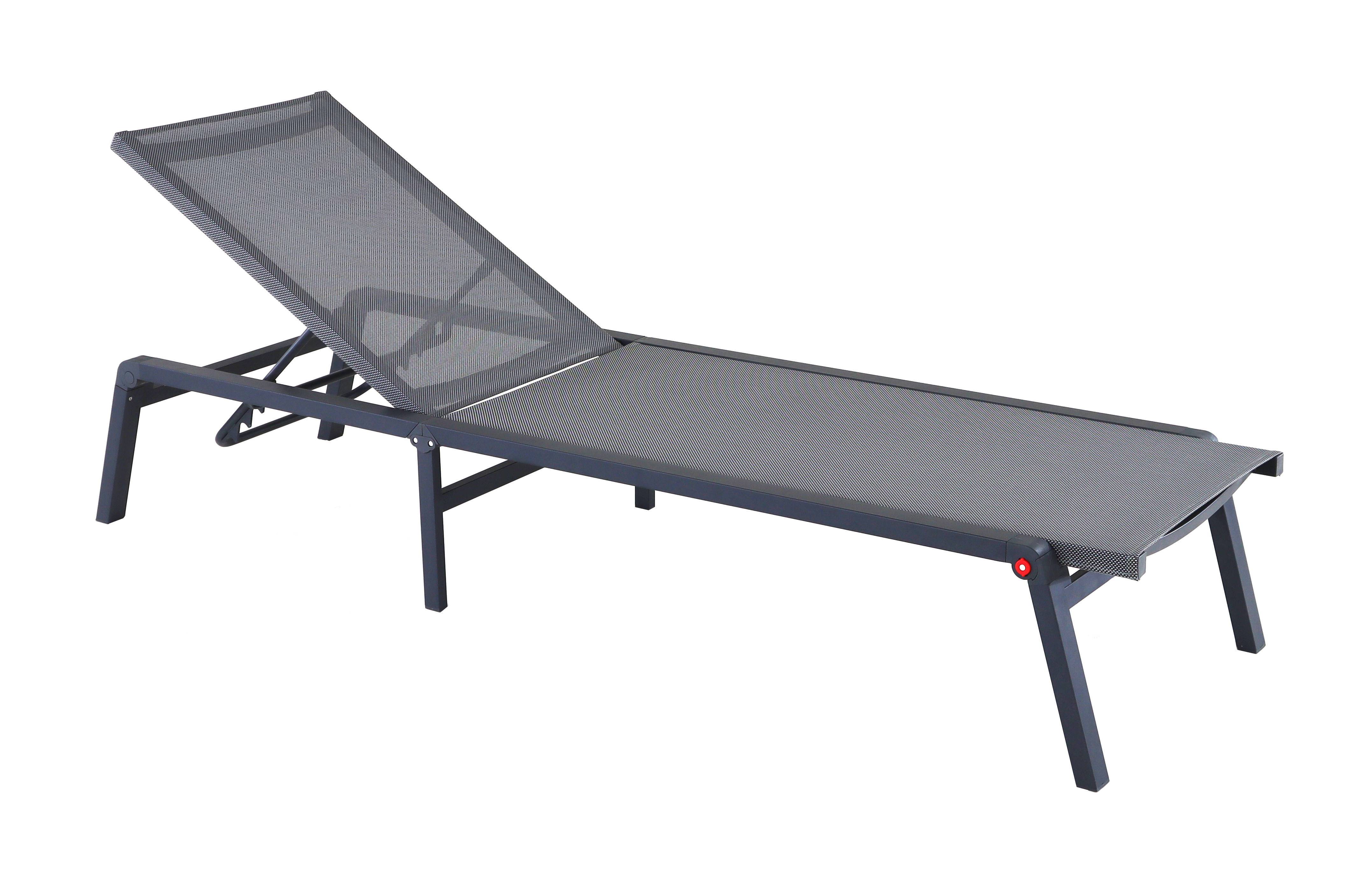 Pro Loisirs - Lit de soleil pliant ajustable alu gris Eden Proloisirs - Image 1