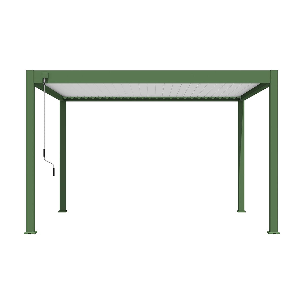 Pergola bioclimatique autoportante 3x4m Ombrea vert jade / blanc - Image 1