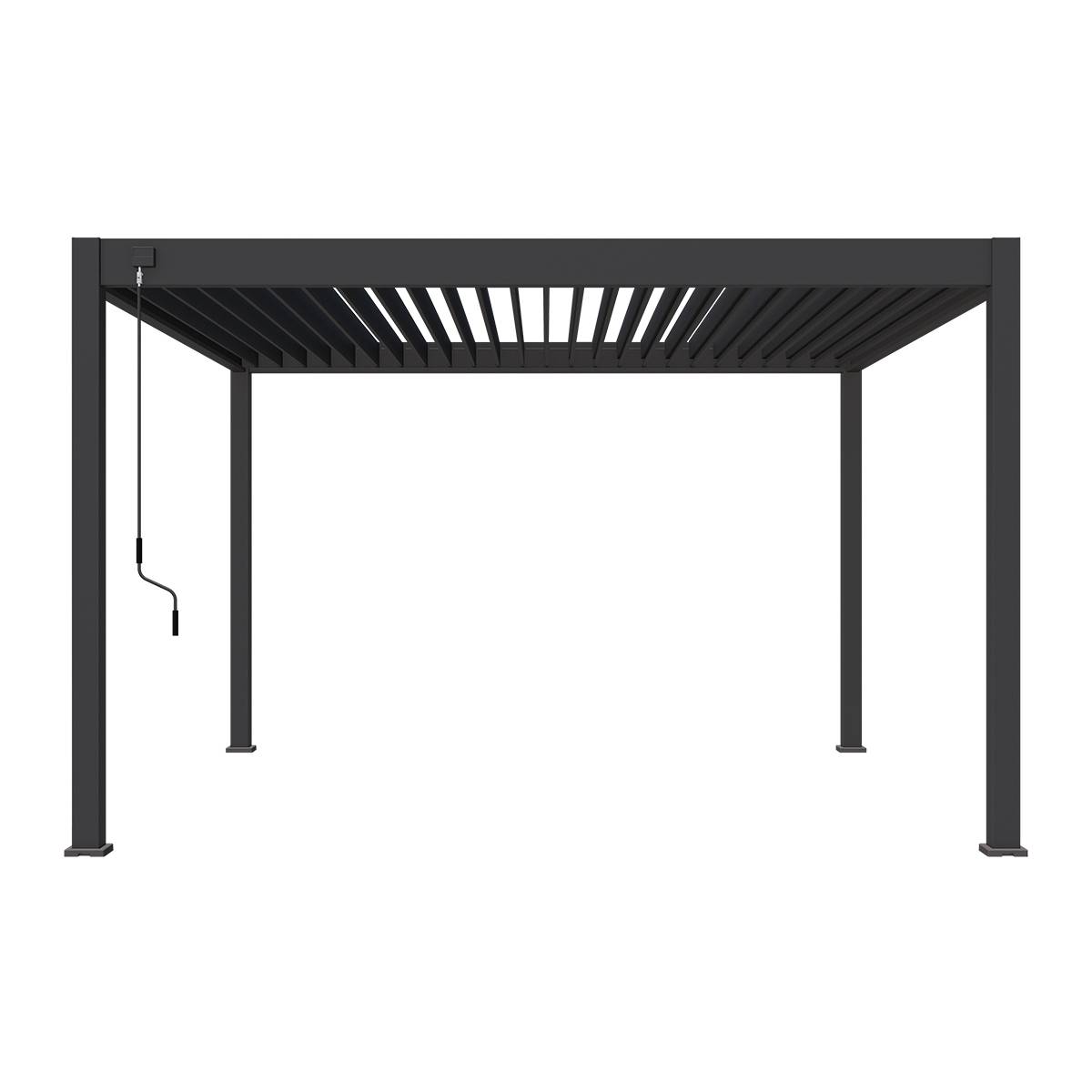 Pergola bioclimatique autoportante 4x4m Ombrea anthracite - Image 4