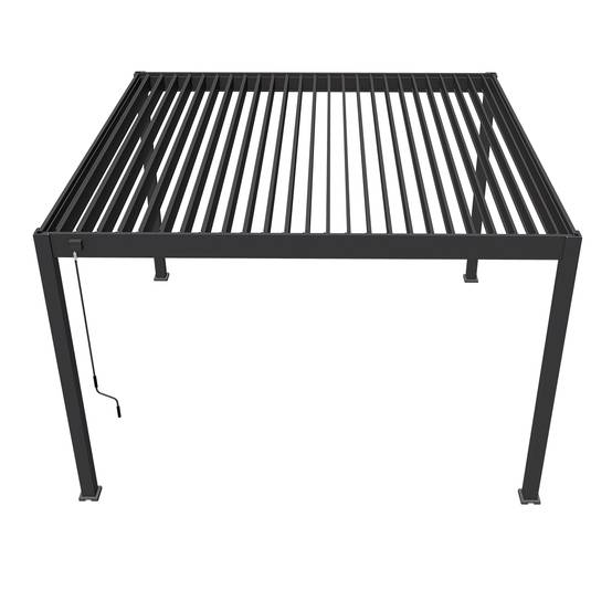 Pergola bioclimatique autoportante 4x4m Ombrea anthracite - Image 2
