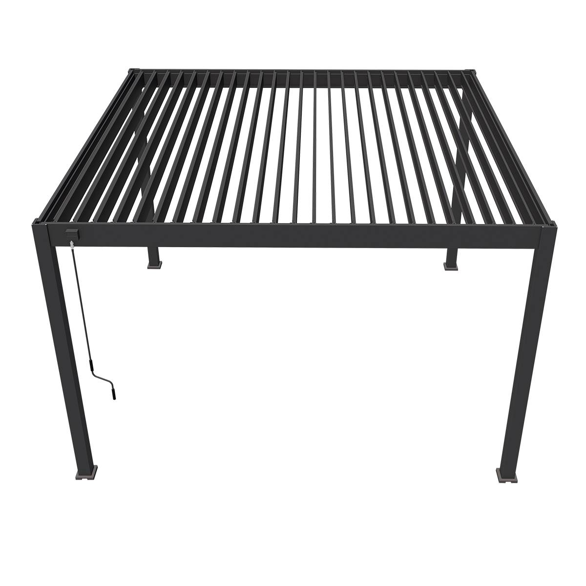 Pergola bioclimatique autoportante 4x4m Ombrea anthracite - Image 2