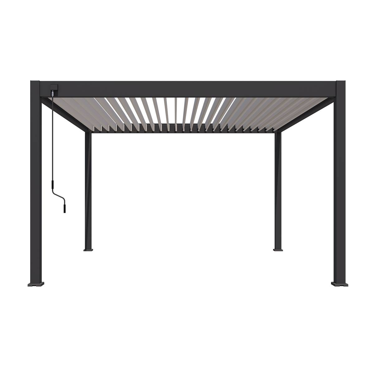 Pergola bioclimatique autoportante 4x4m Ombrea anthracite - Image 1