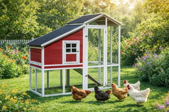 NONAME - Poulailler haut en bois Violette avec toit en PVC 4 à 5 poules - Image 1
