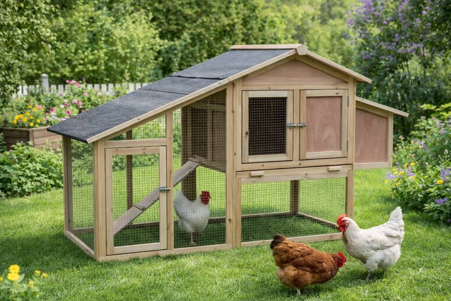 Marque Economique - Poulailler Juste en bois massif 2 à 3 poules - Imagen 1