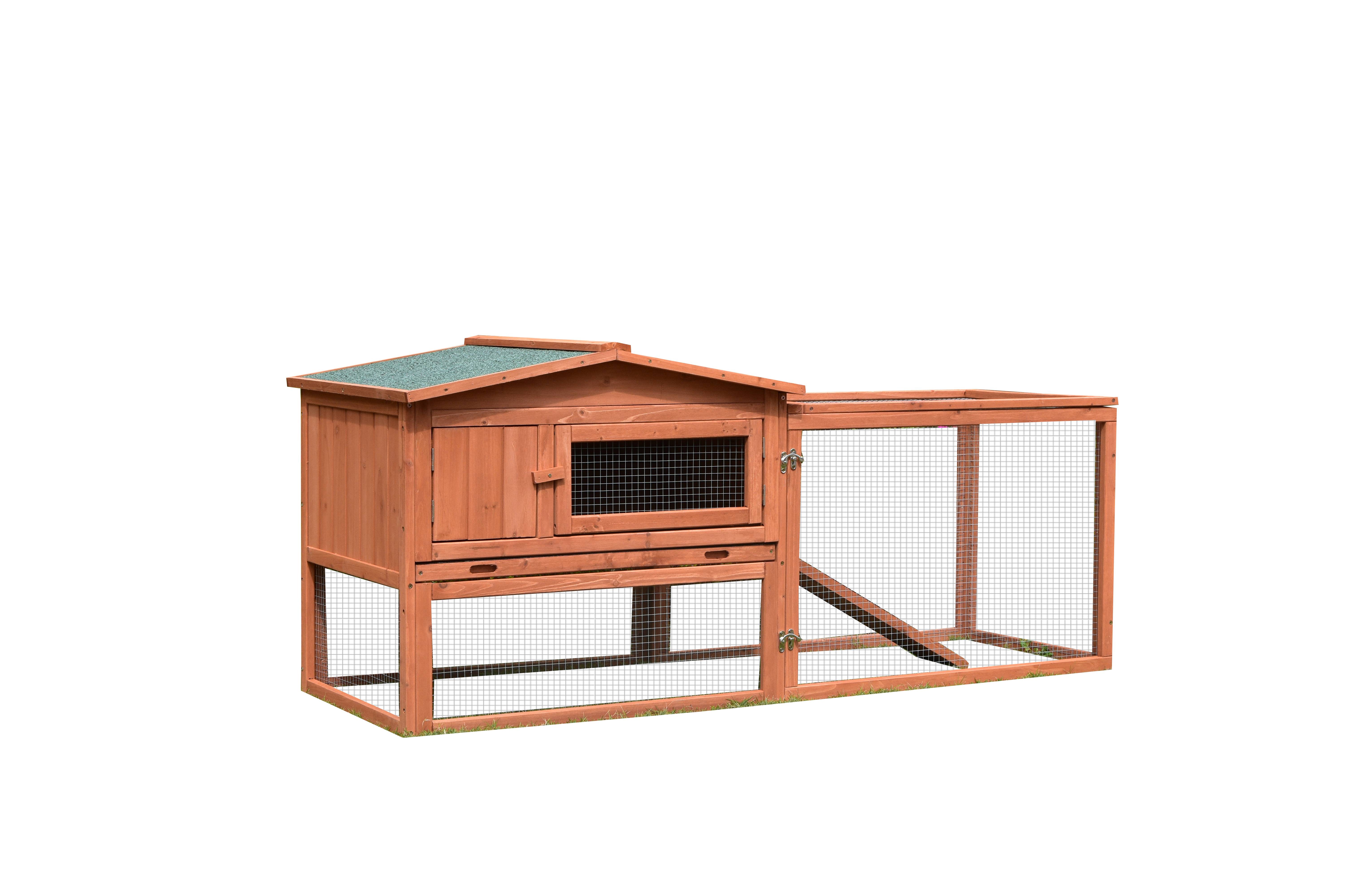 Pure Family - Clapier pour lapin en bois avec grande porte Gaston
