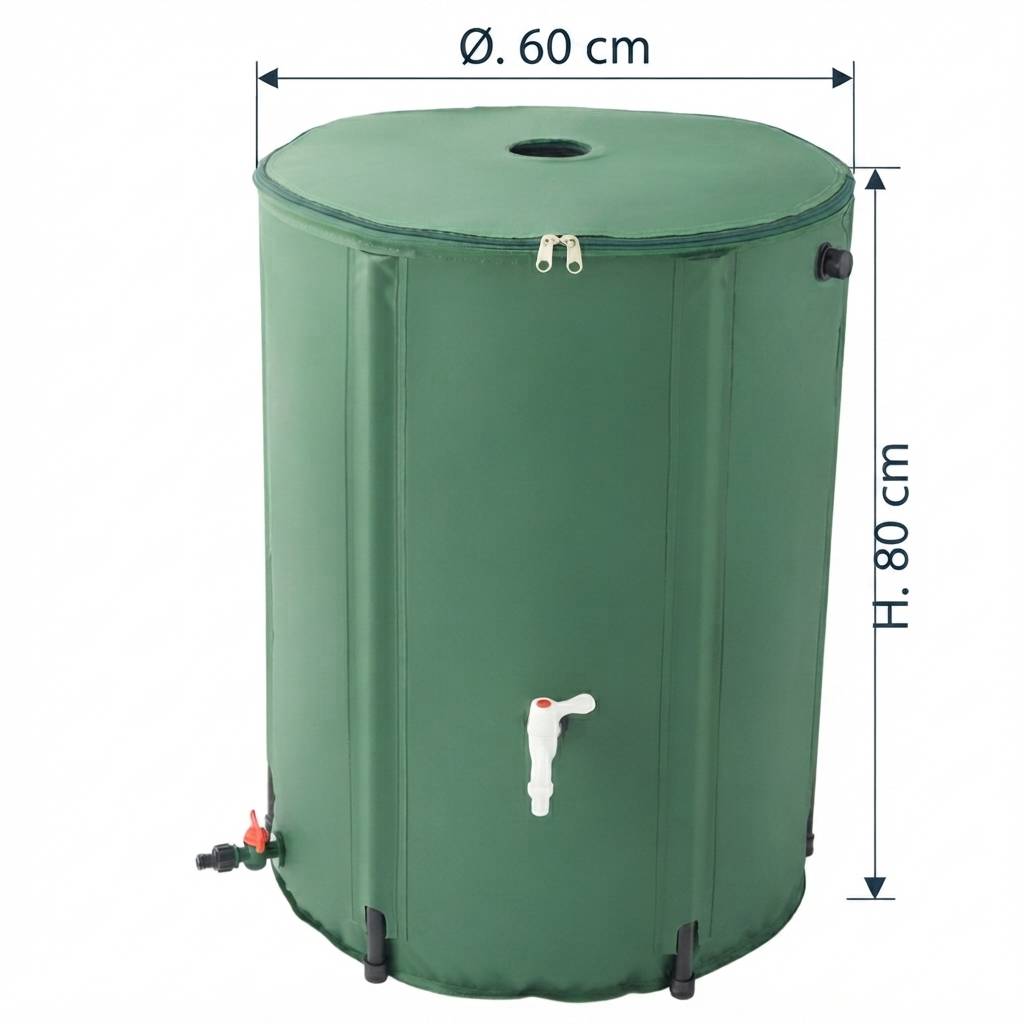 NONAME - Recuperador de agua flexible y plegable - 225 L - verde - Imagen 14
