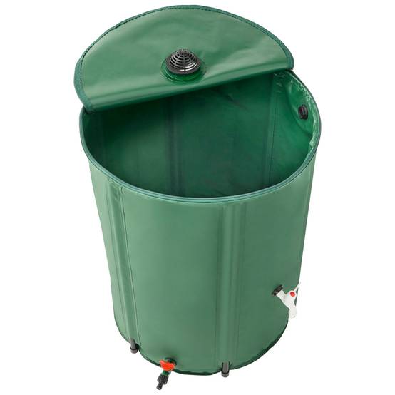 Sans Marque - Récupérateur pliable d'eau de pluie 225L robinet inclus PVC vert - Image 2
