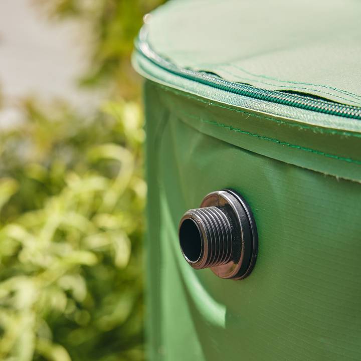 Sans Marque - Récupérateur pliable  d'eau de pluie 225L robinet inclus PVC vert - Image 8