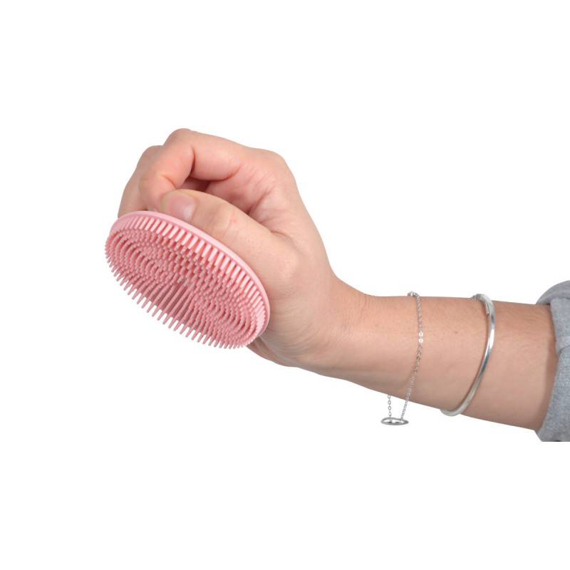 Brosse en caoutchouc rose Ø7.7 cm pour chat Anah - Zolux - Image 3