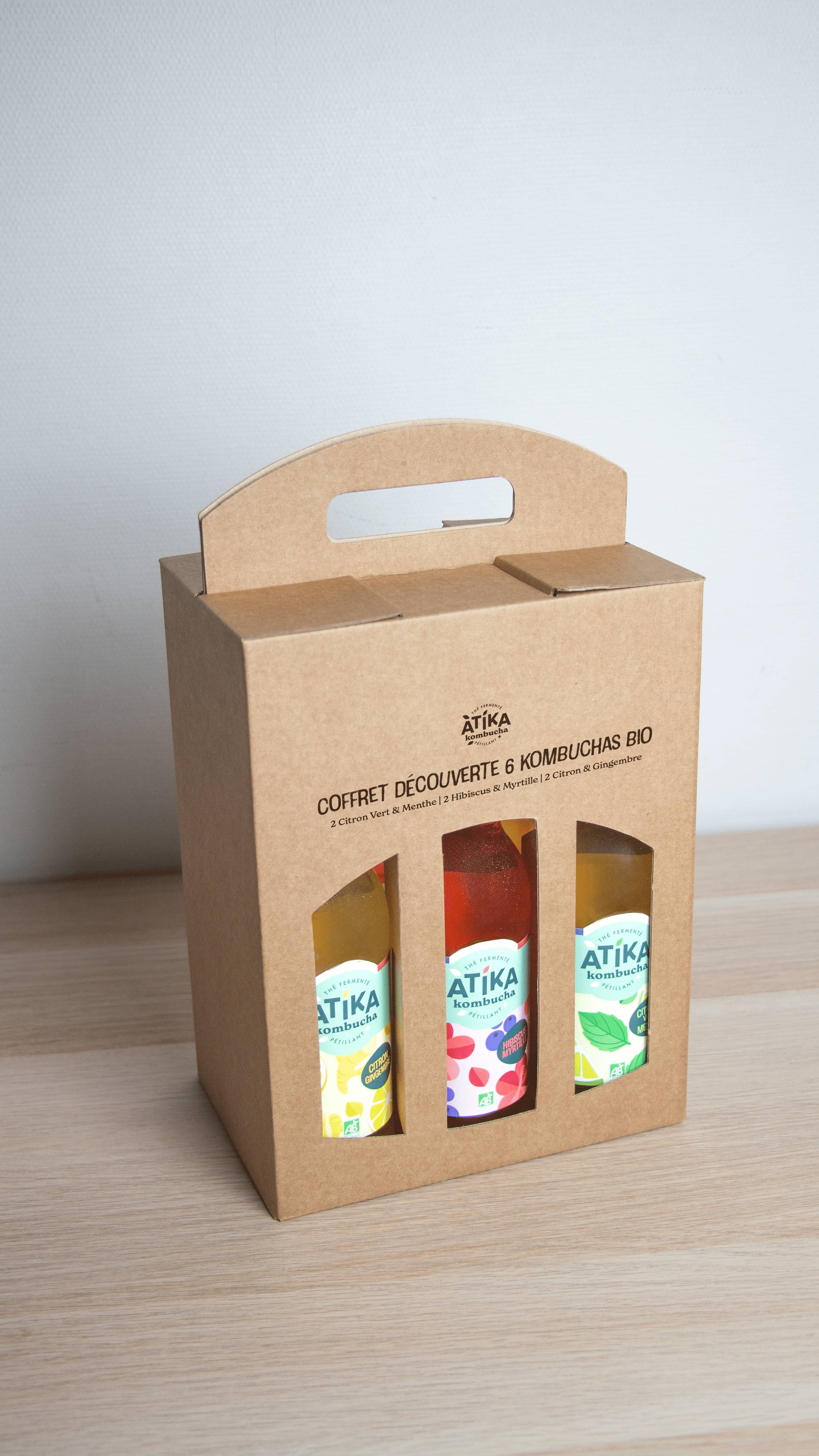 Atika - Coffret de 6 kombuchas Bio 33 cl - Atika