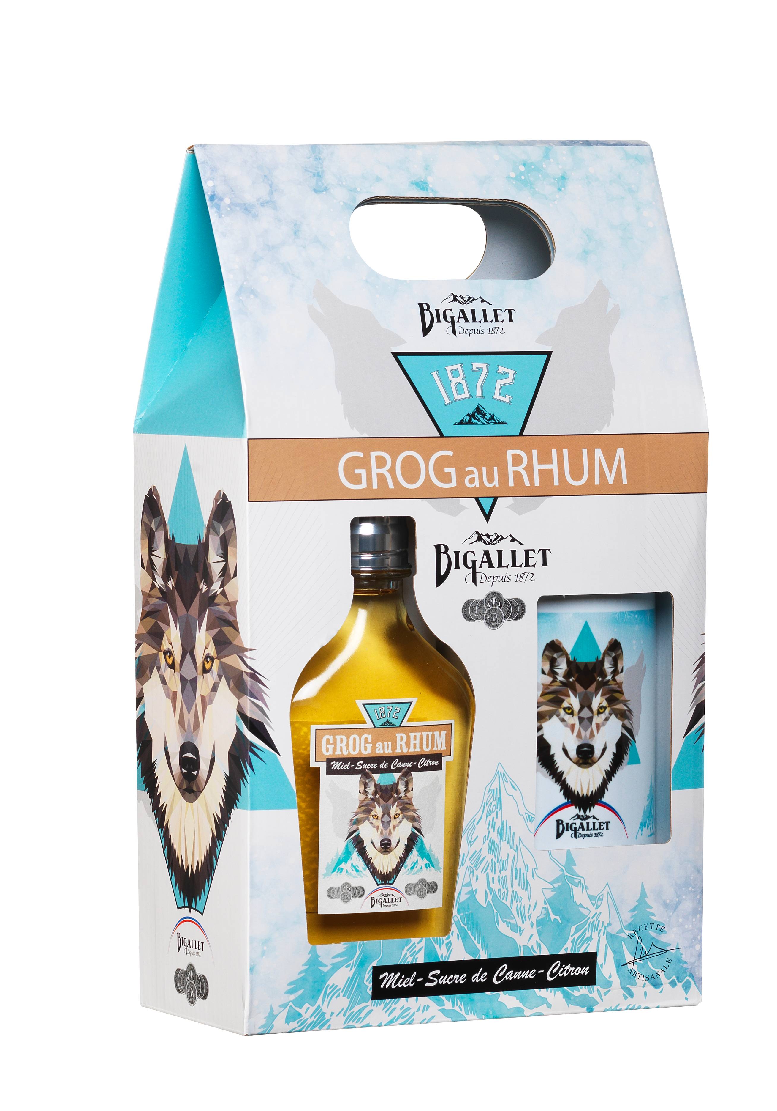 Bigallet - Cofre grog con ron 35° 20 cl + taza - Bigallet