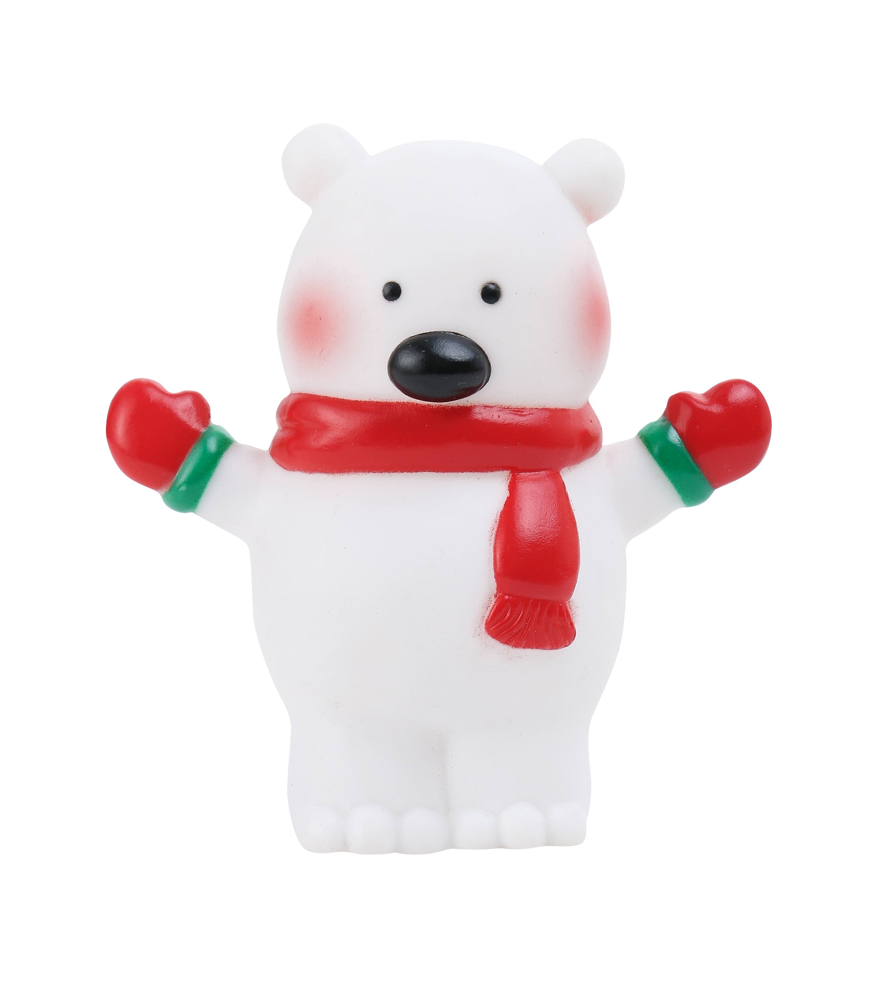Wouapy - Osito de vinilo Navidad juguete de vinilo blanco 12 cm - WOUAPY