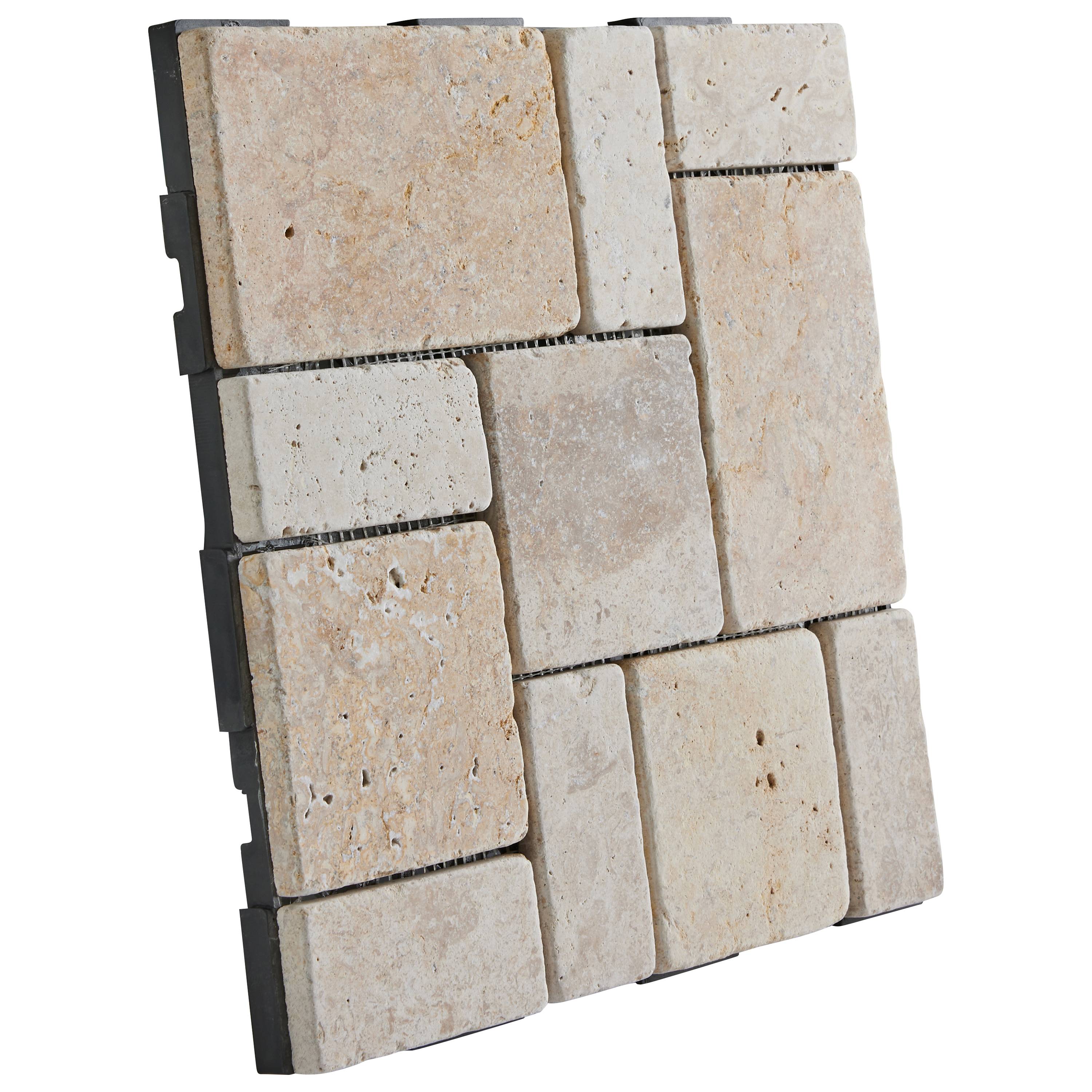 Ecloz - Dalle clipsable pierre blanche X4 - ECLOZ