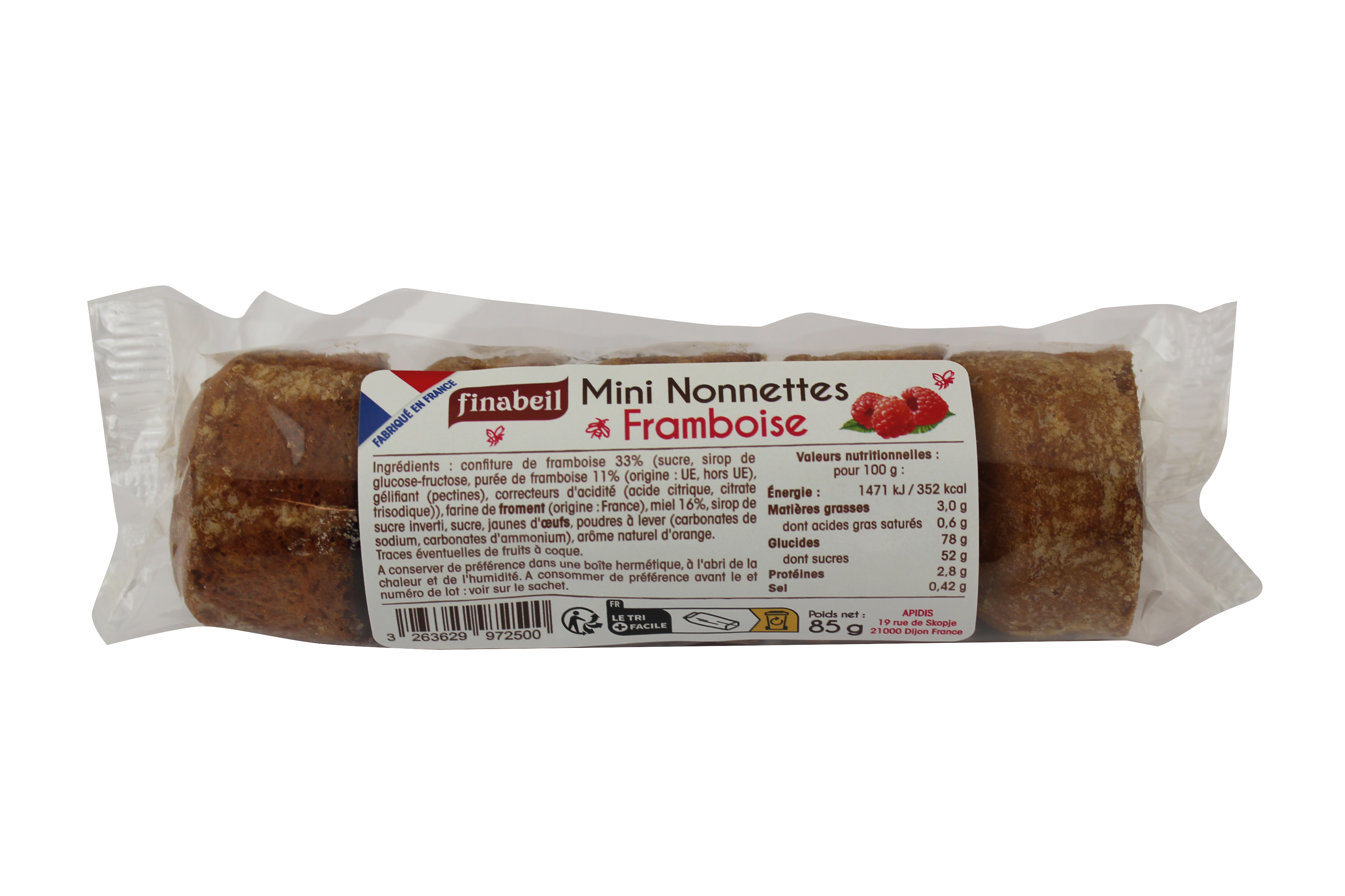 Finabeil - 5 mini nonnettes frambuesa de 17 g - Finabeil - Imagen 2