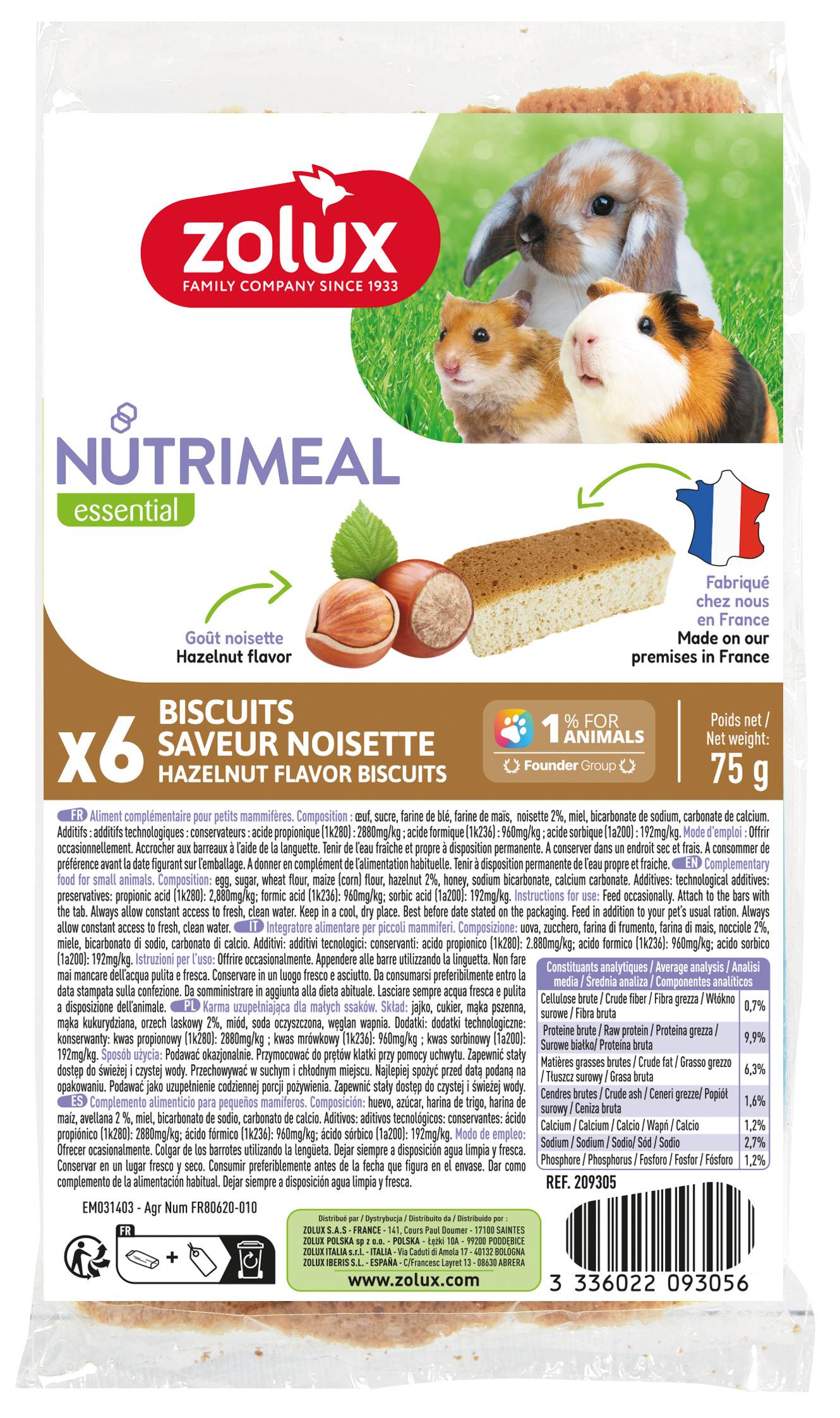 Zolux - Pastel Nutrimeal Roedor – x6