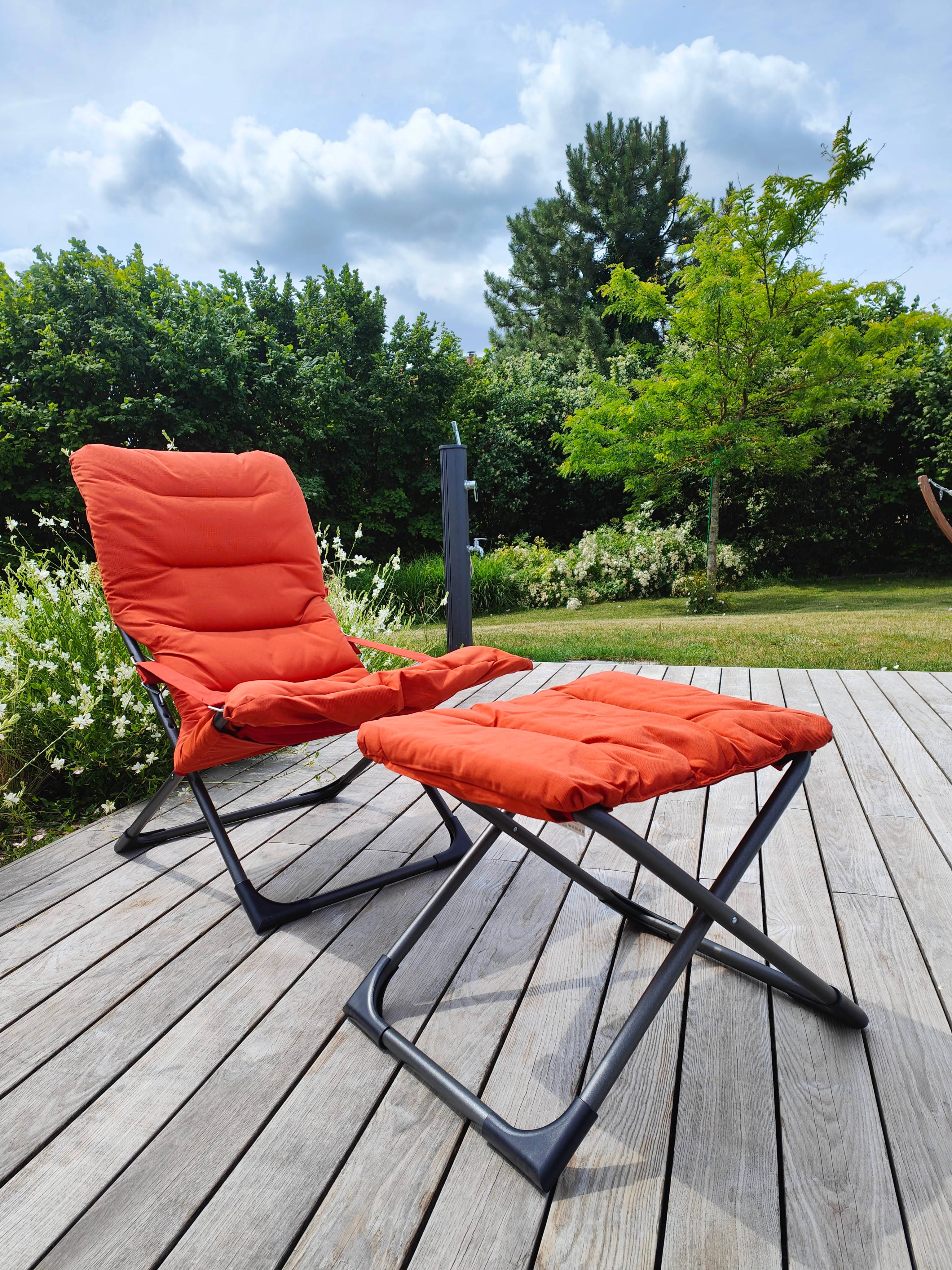 Fiam - Fauteuil pliant Fiesta Soft aluminium Anthracite oléfine Orange L.86/99xl.62xH.89/105cm - FIAM - Image 2