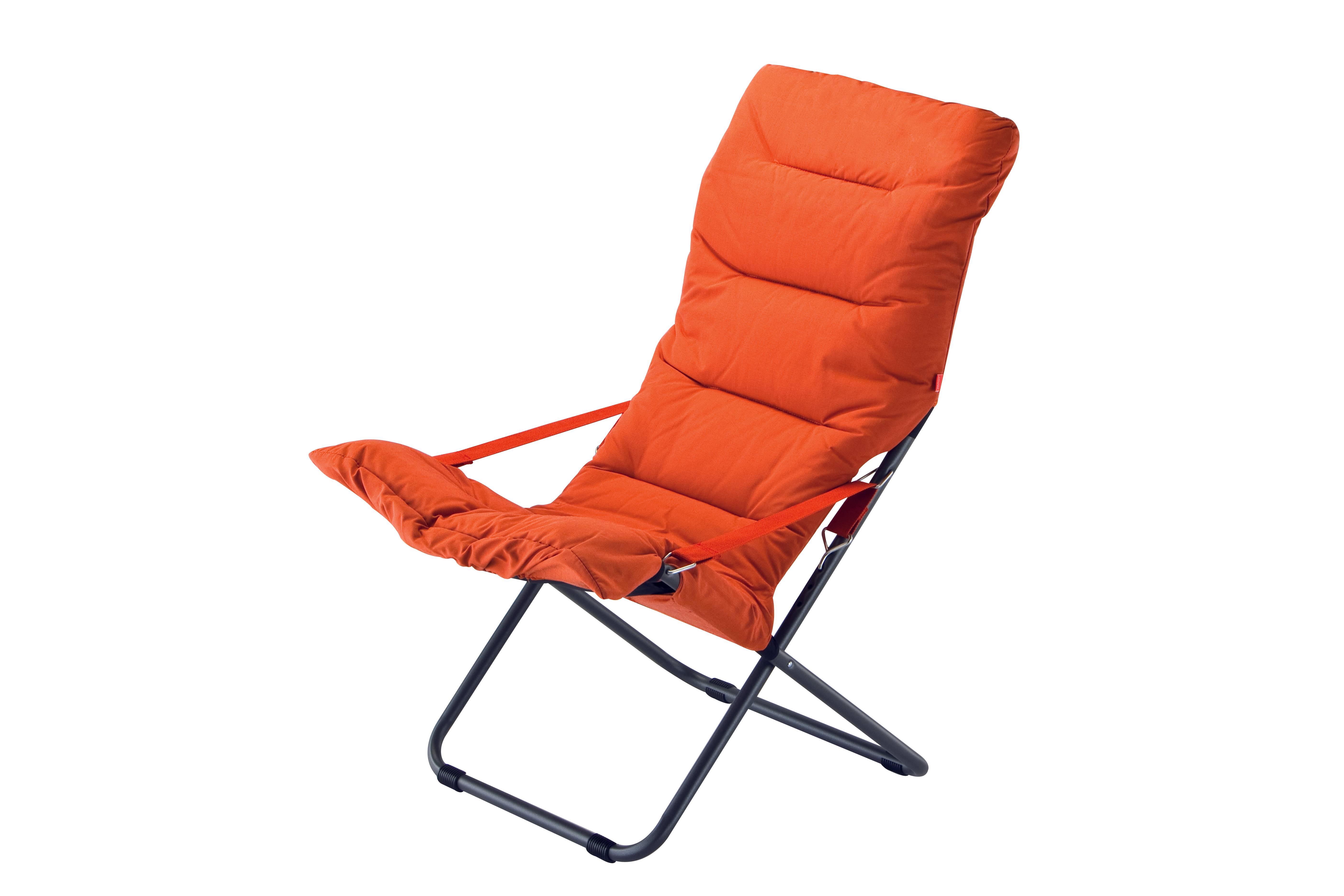 Fiam - Fauteuil pliant Fiesta Soft aluminium Anthracite oléfine Orange L.86/99xl.62xH.89/105cm - FIAM - Image 4