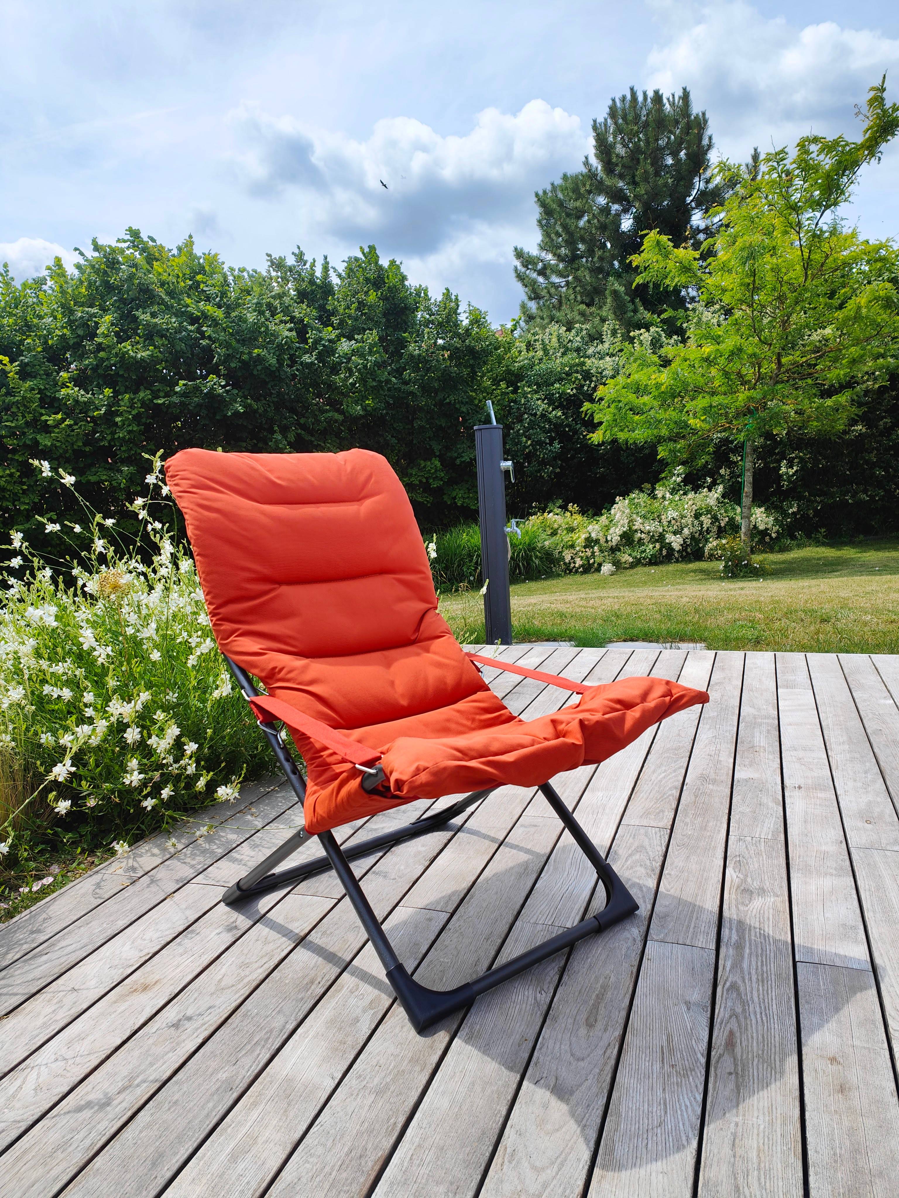 Fiam - Fauteuil pliant Fiesta Soft aluminium Anthracite oléfine Orange L.86/99xl.62xH.89/105cm - FIAM - Image 3
