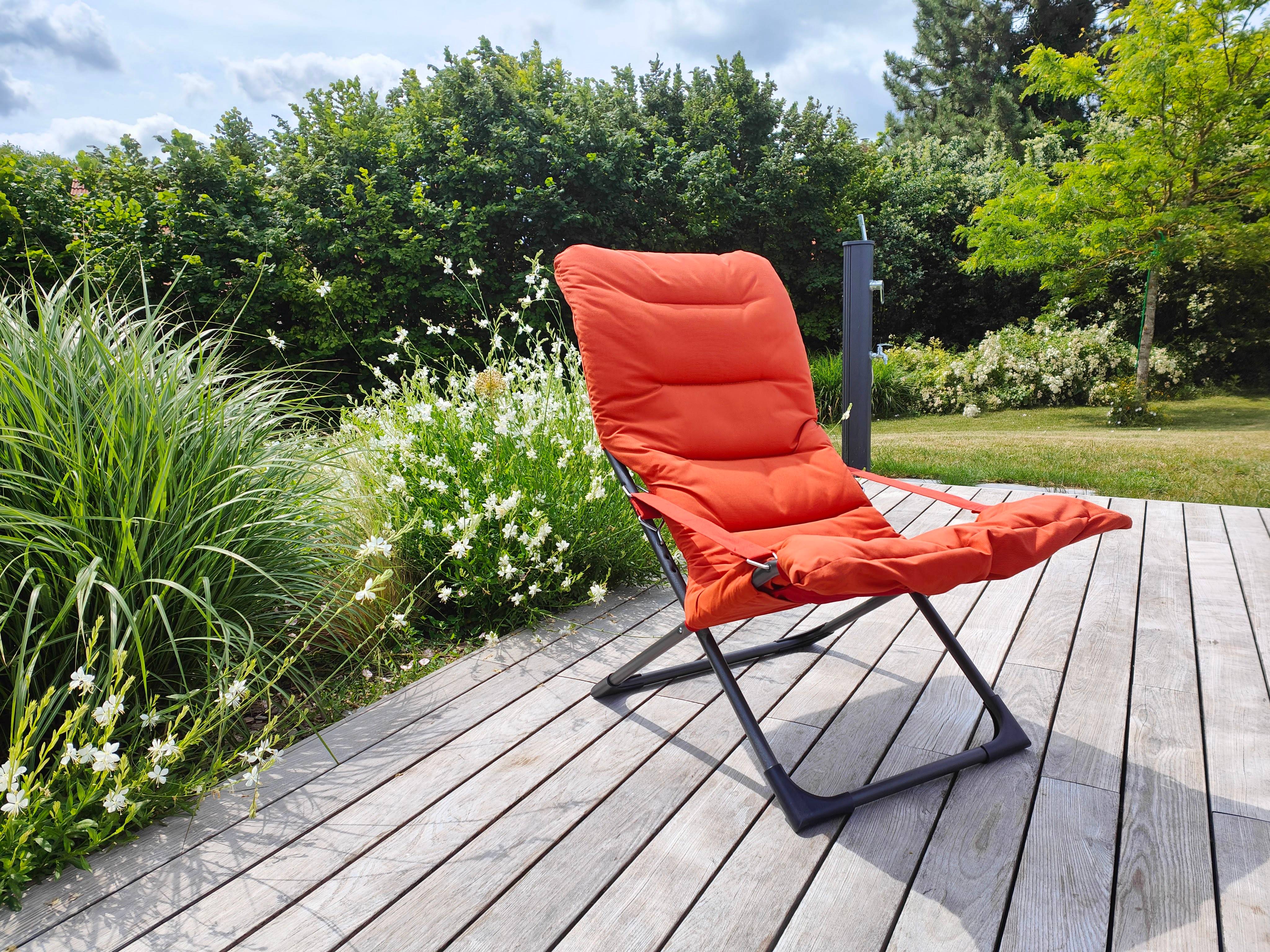 Fiam - Fauteuil pliant Fiesta Soft aluminium Anthracite oléfine Orange L.86/99xl.62xH.89/105cm - FIAM - Image 5