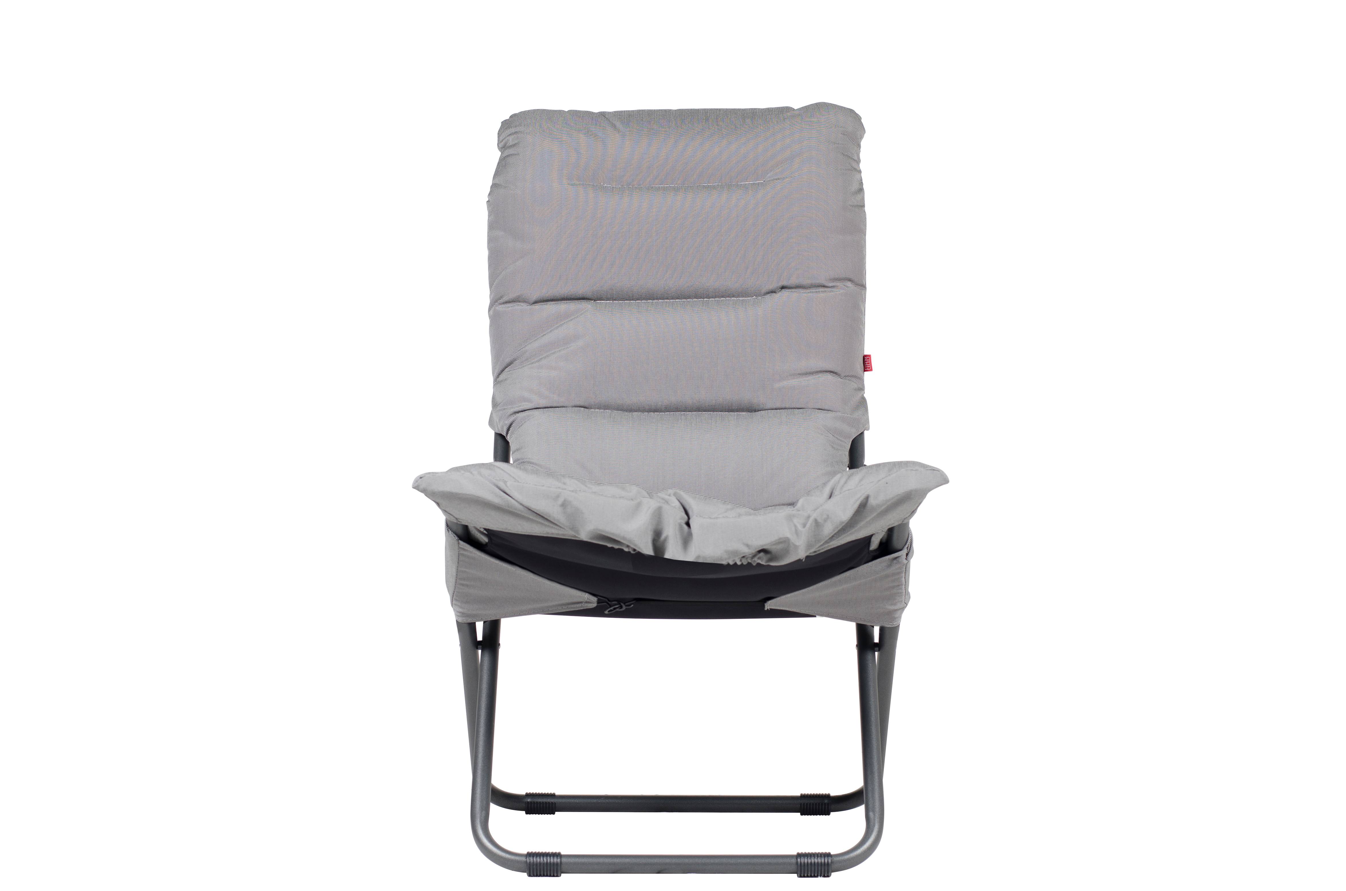 Fiam - Sillón plegable Fiesta Soft aluminio antracita oléfine blanco/negro L.86/99xl.62xH.89/105cm – FIAM - Imagen 4