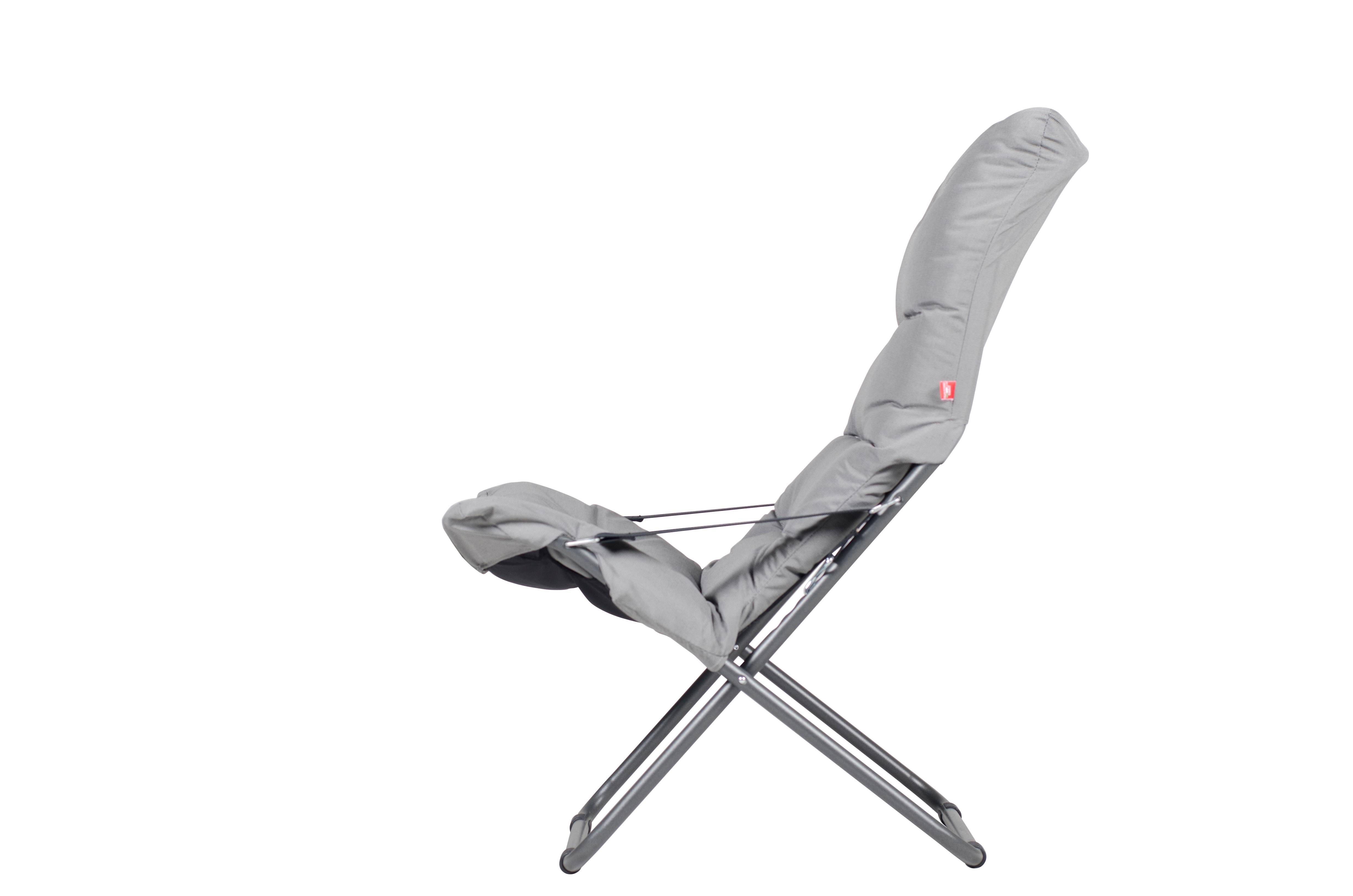Fiam - Sillón plegable Fiesta Soft aluminio antracita oléfine blanco/negro L.86/99xl.62xH.89/105cm – FIAM - Imagen 2