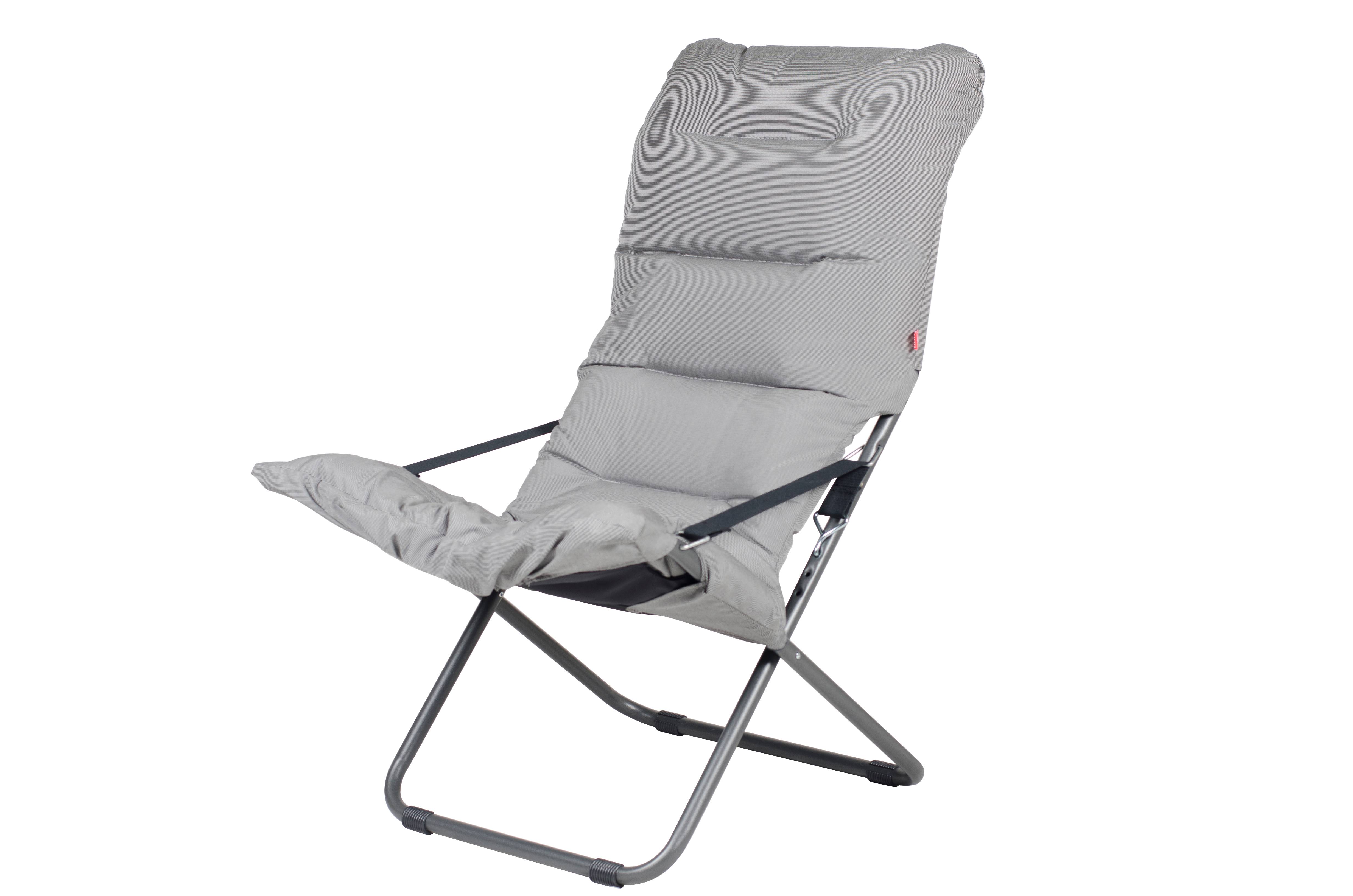 Fiam - Sillón plegable Fiesta Soft aluminio antracita oléfine blanco/negro L.86/99xl.62xH.89/105cm – FIAM - Imagen 1