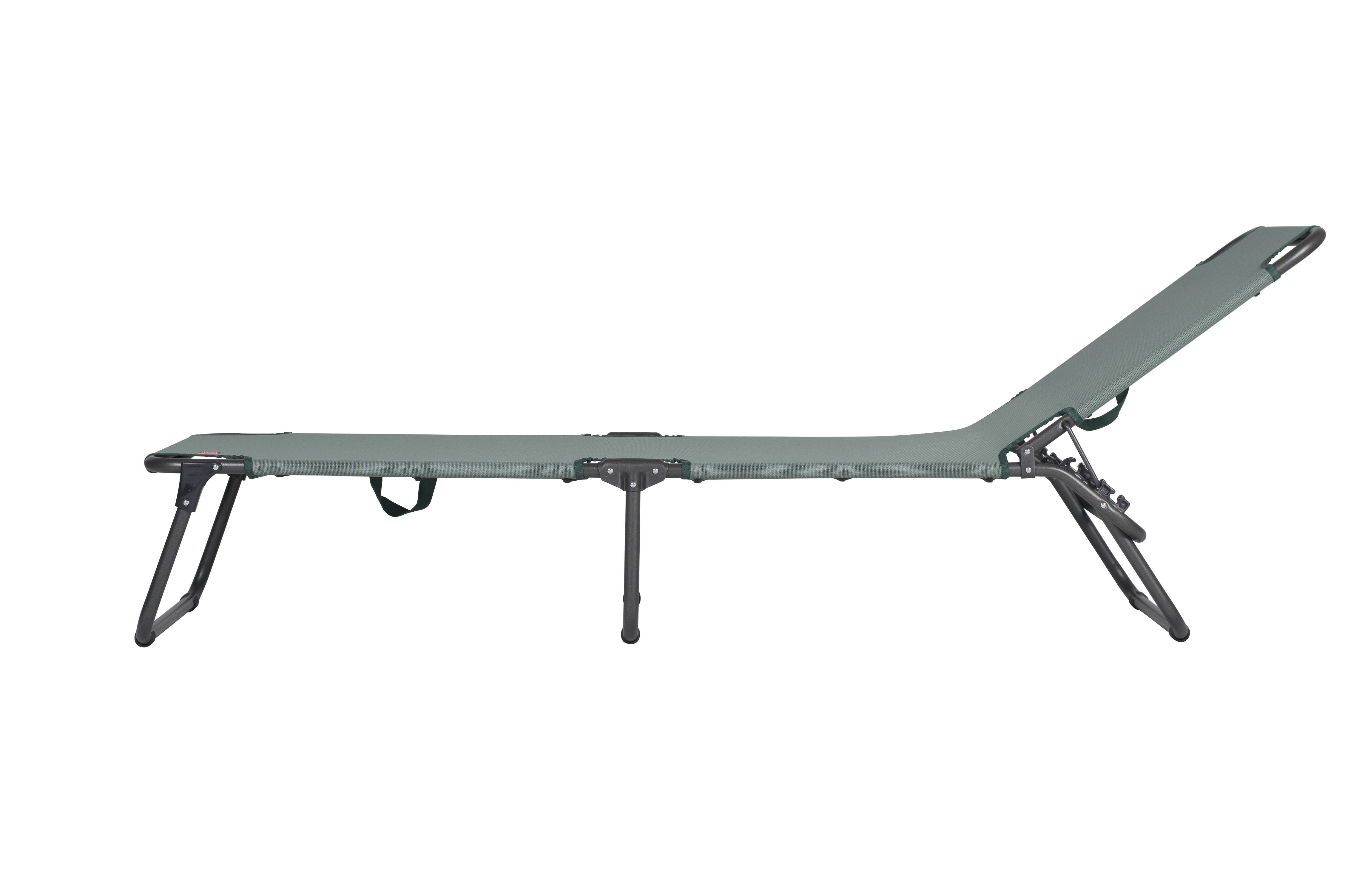 Fiam - Bain de soleil pliant Amigo aluminium anthracite batyline vert sauge - FIAM