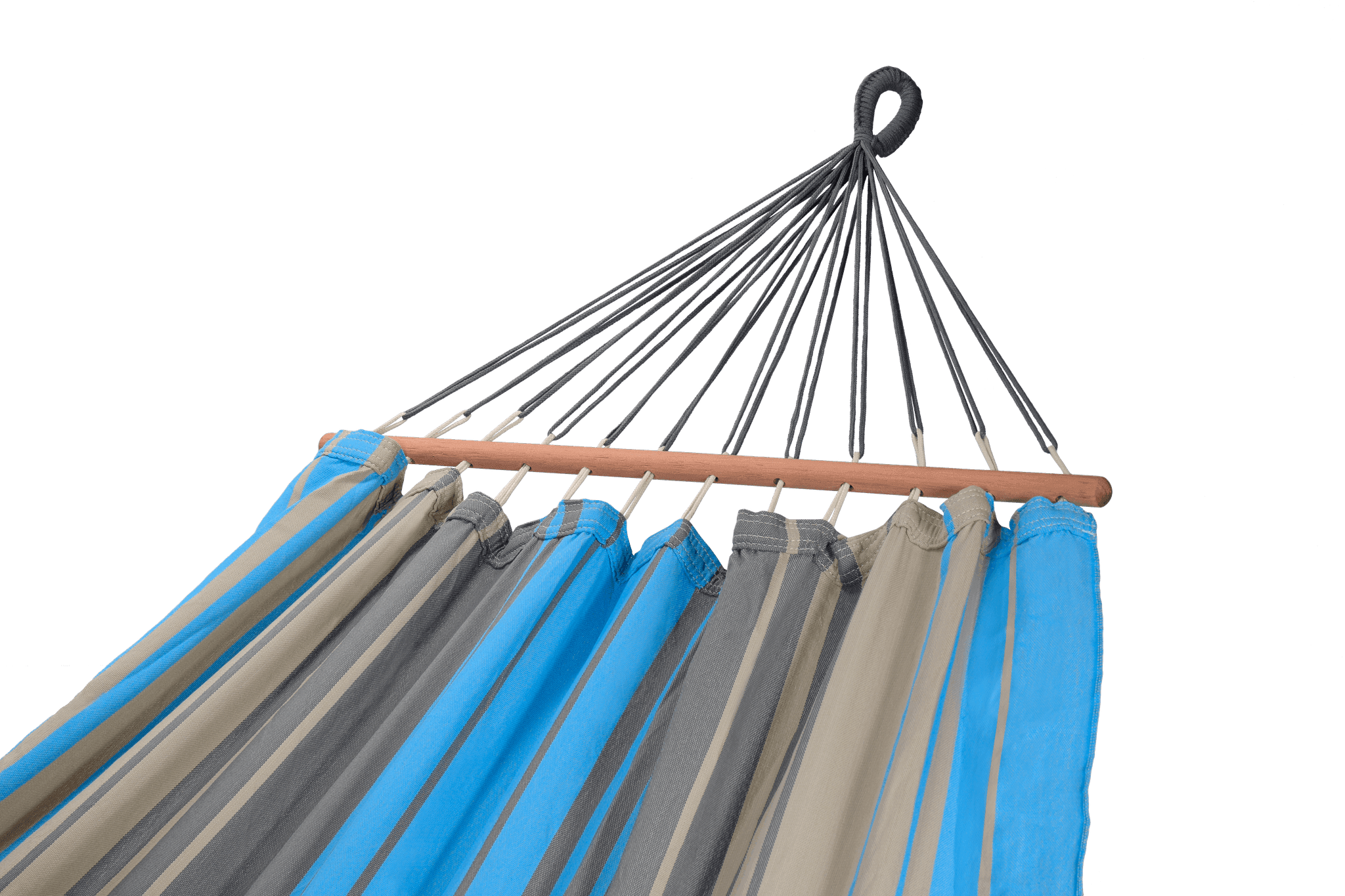 Jobek - Hamac Graphik turquoise/anthracite avec barres bois - L.300 x l.140 cm – JOBEK - Imagen 2