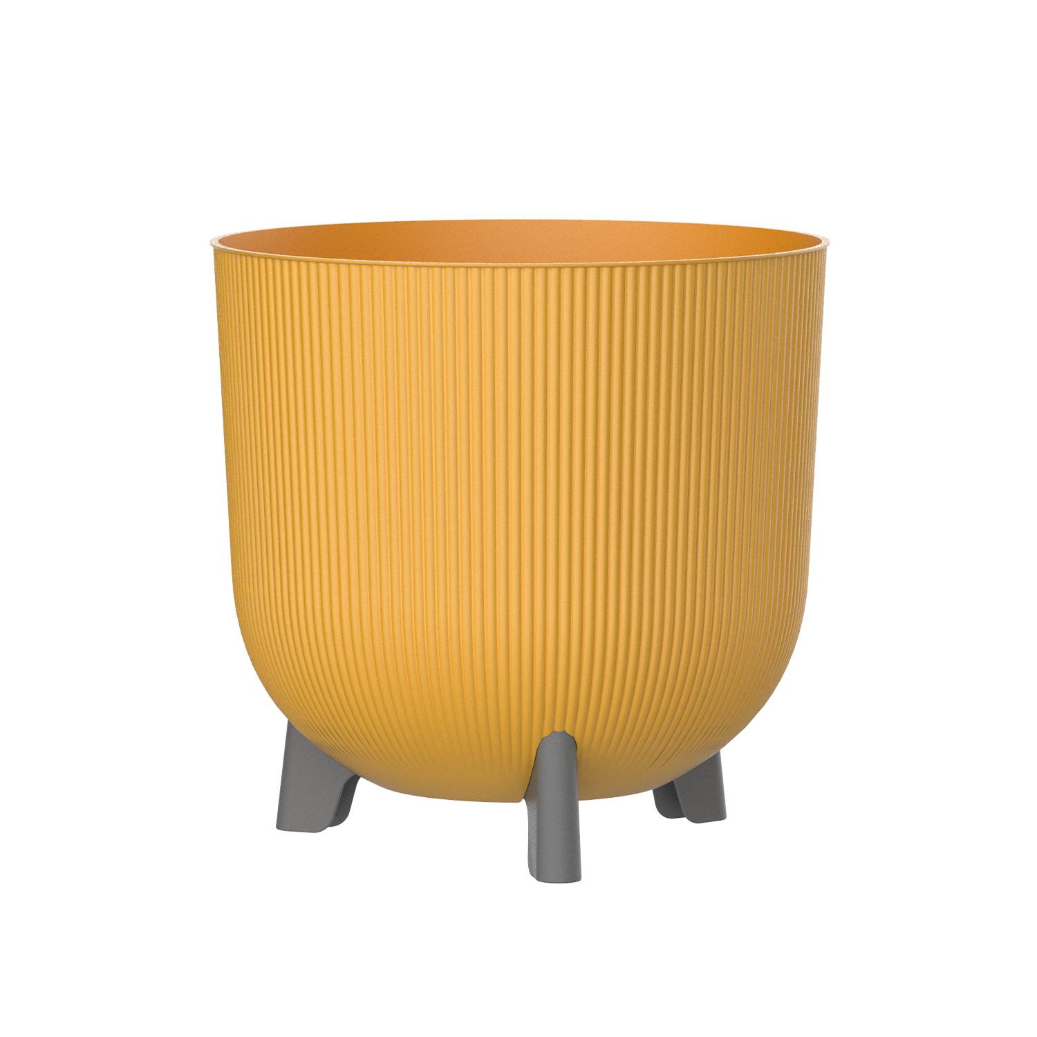 EDA Plastiques - Cache-pot en plastique Iris diamètre 25cm curcuma EDA