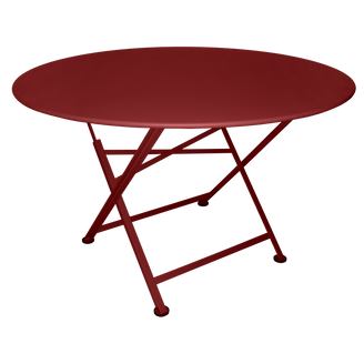 Fermob - Table de jardin ronde pliante acier piment 6 personnes Cargo Fermob