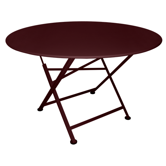 Fermob - Table de jardin ronde pliante acier cerise noire 6 personnes Cargo Fermob