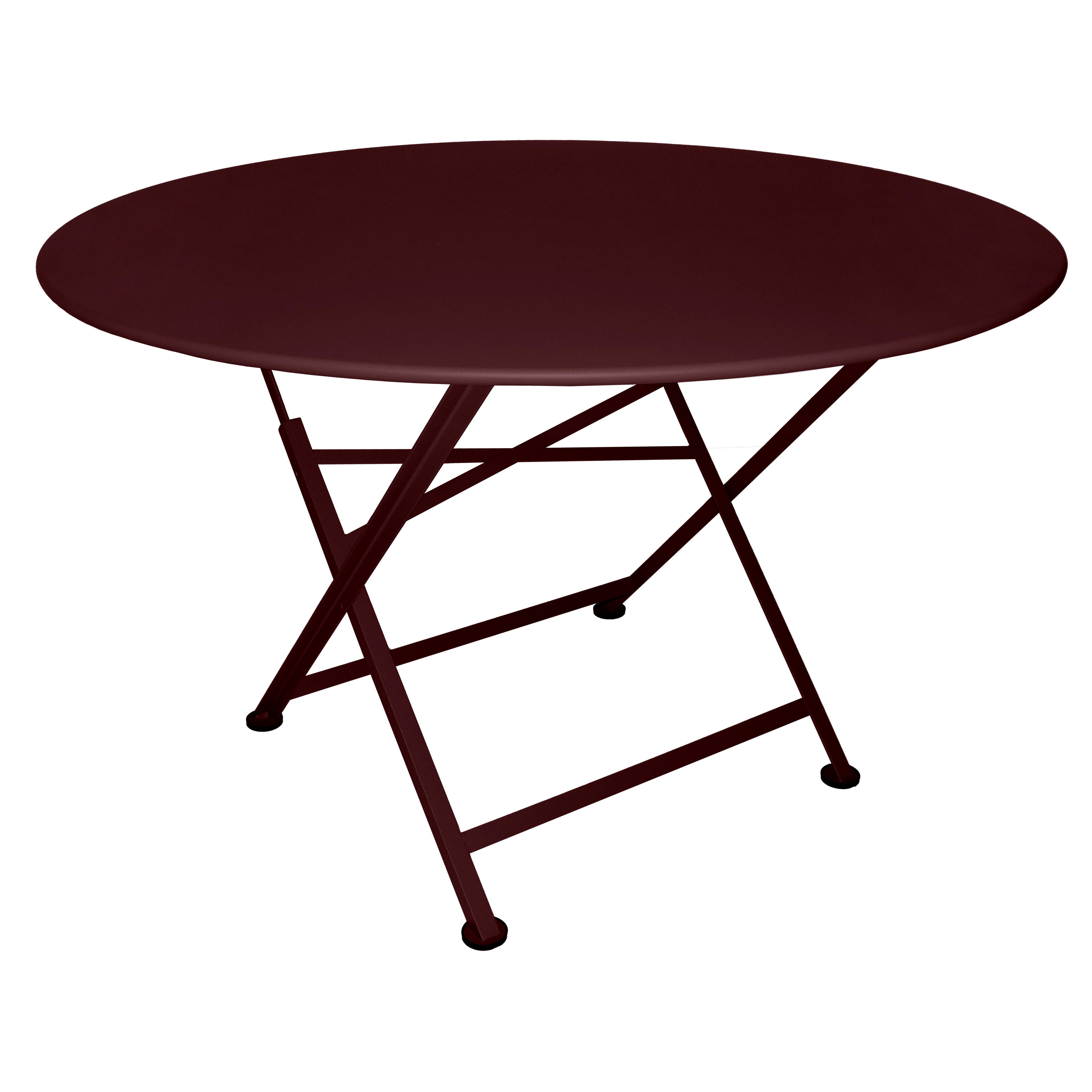 Fermob - Table de jardin ronde pliante acier cerise noire 6 personnes Cargo Fermob