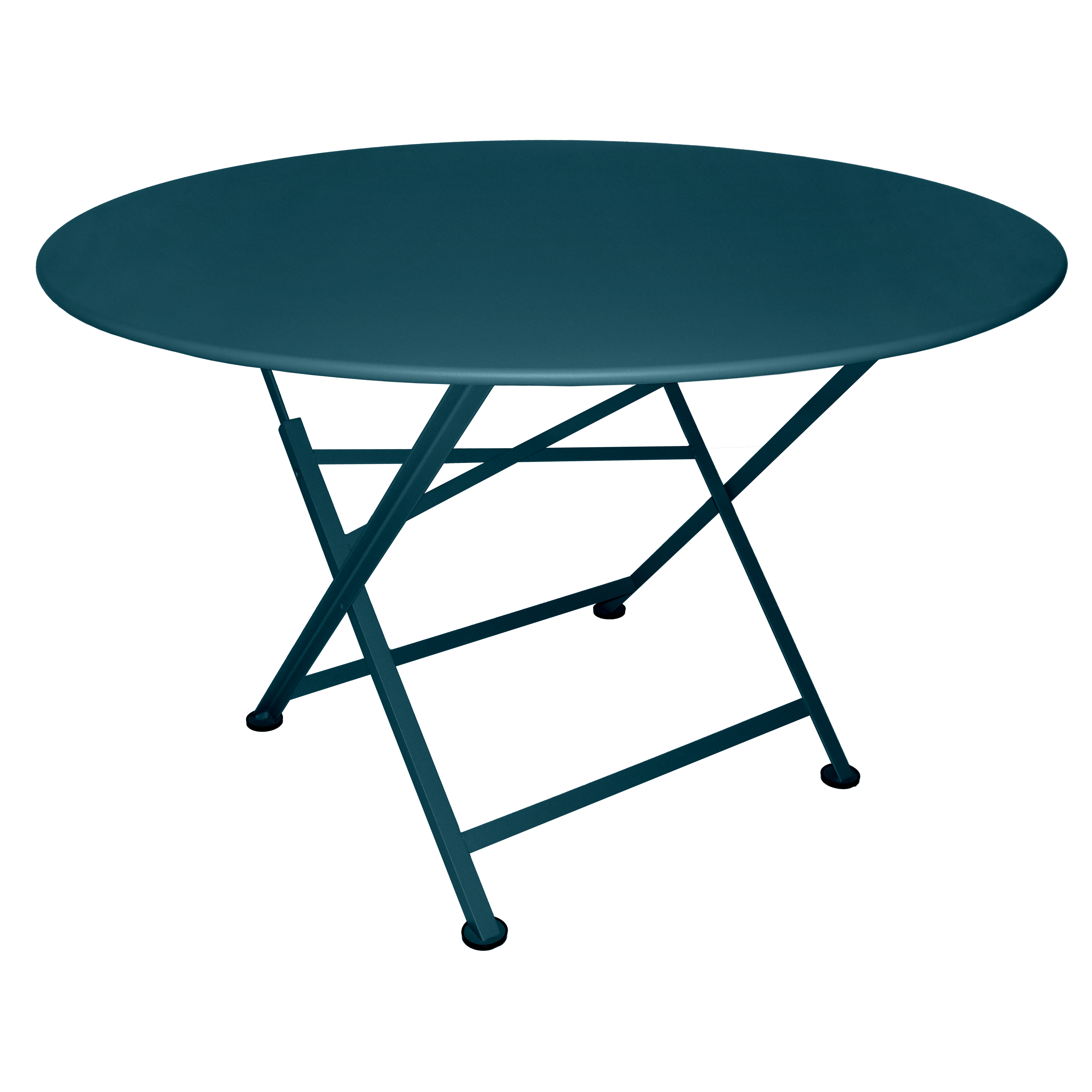 Fermob - Table de jardin ronde pliante acier bleu acapulco 6 personnes Cargo Fermob