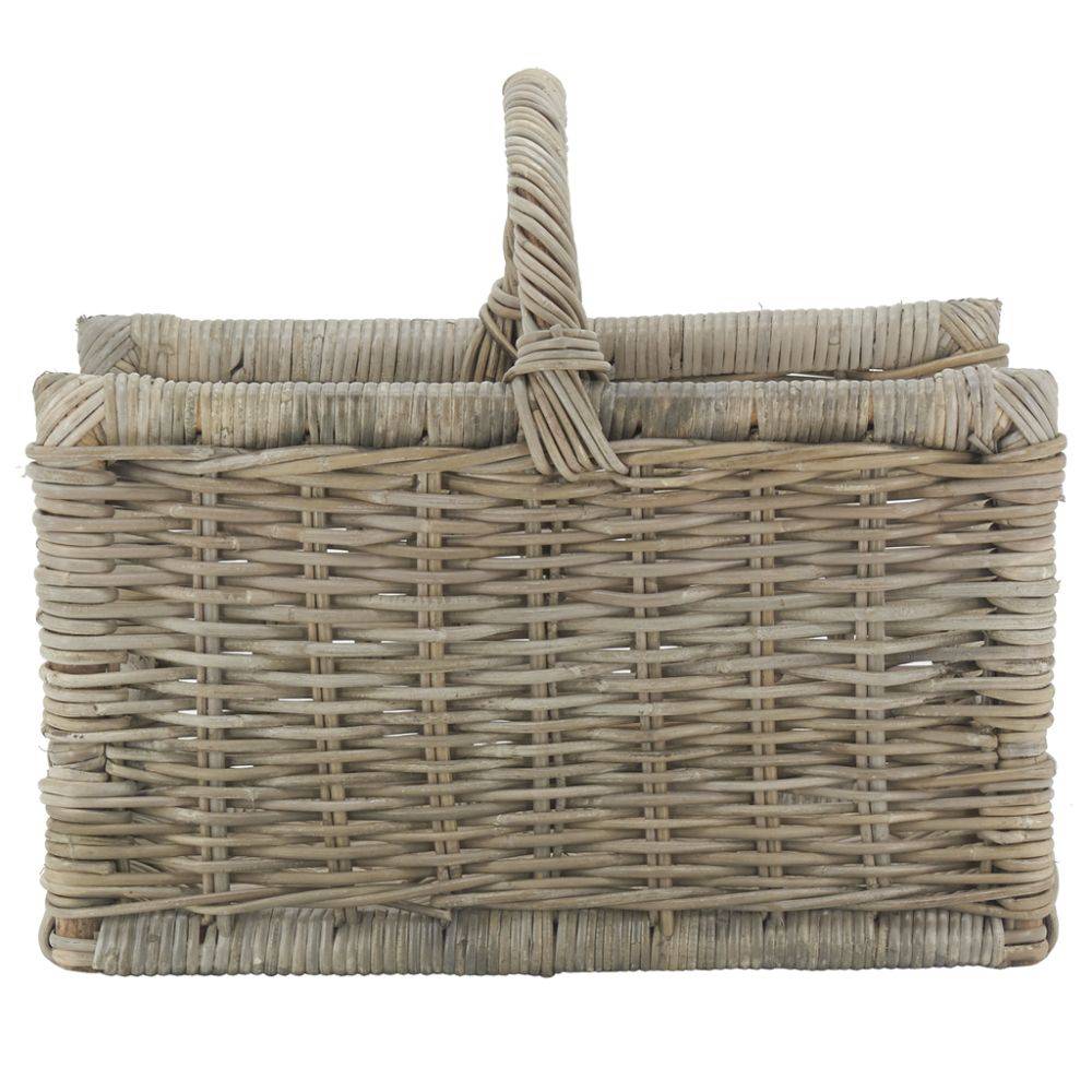 Panier à bûches rectangulaire poelet gris L.51 cm l.41 cm H.31-46 cm - Aubry gaspard - Imagen 1
