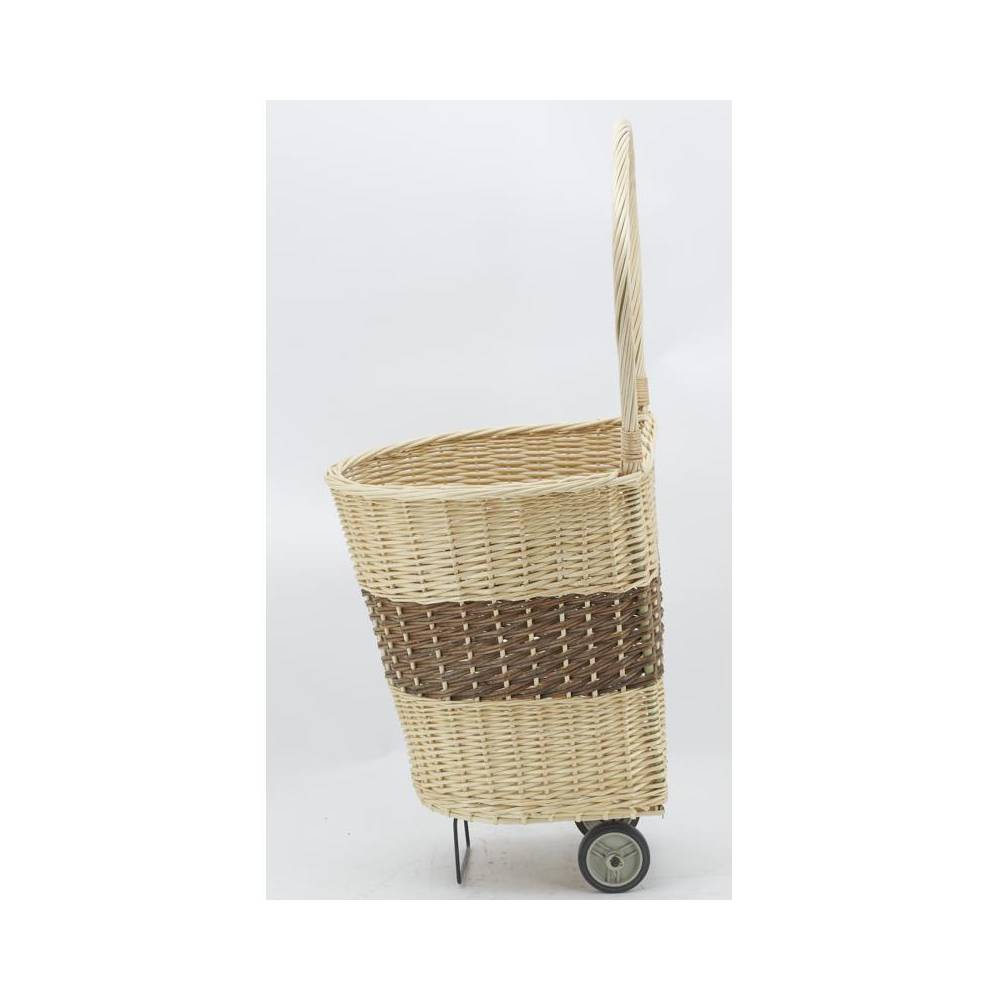 Chariot à bûches en osier 2 tons L.45 cm l.43 cm H.98 cm - Aubry gaspard - Imagen 2