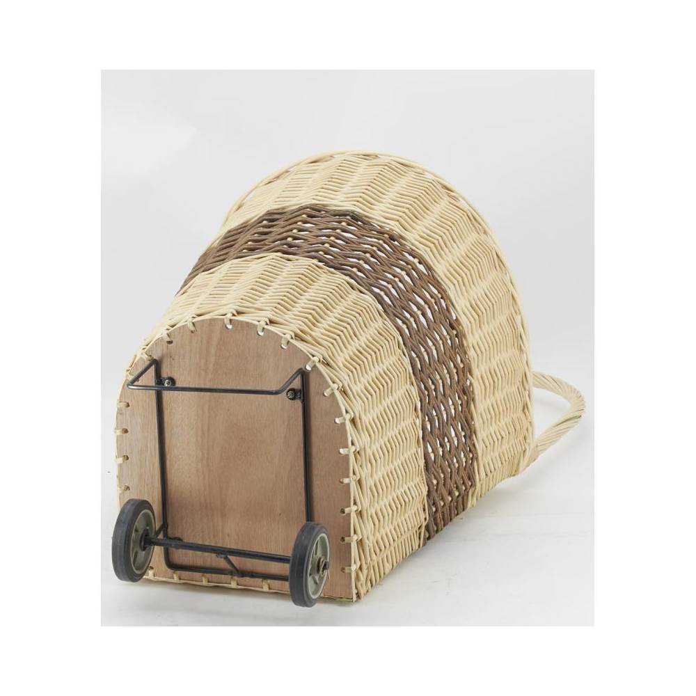 Chariot à bûches en osier 2 tons L.45 cm l.43 cm H.98 cm - Aubry gaspard - Imagen 3