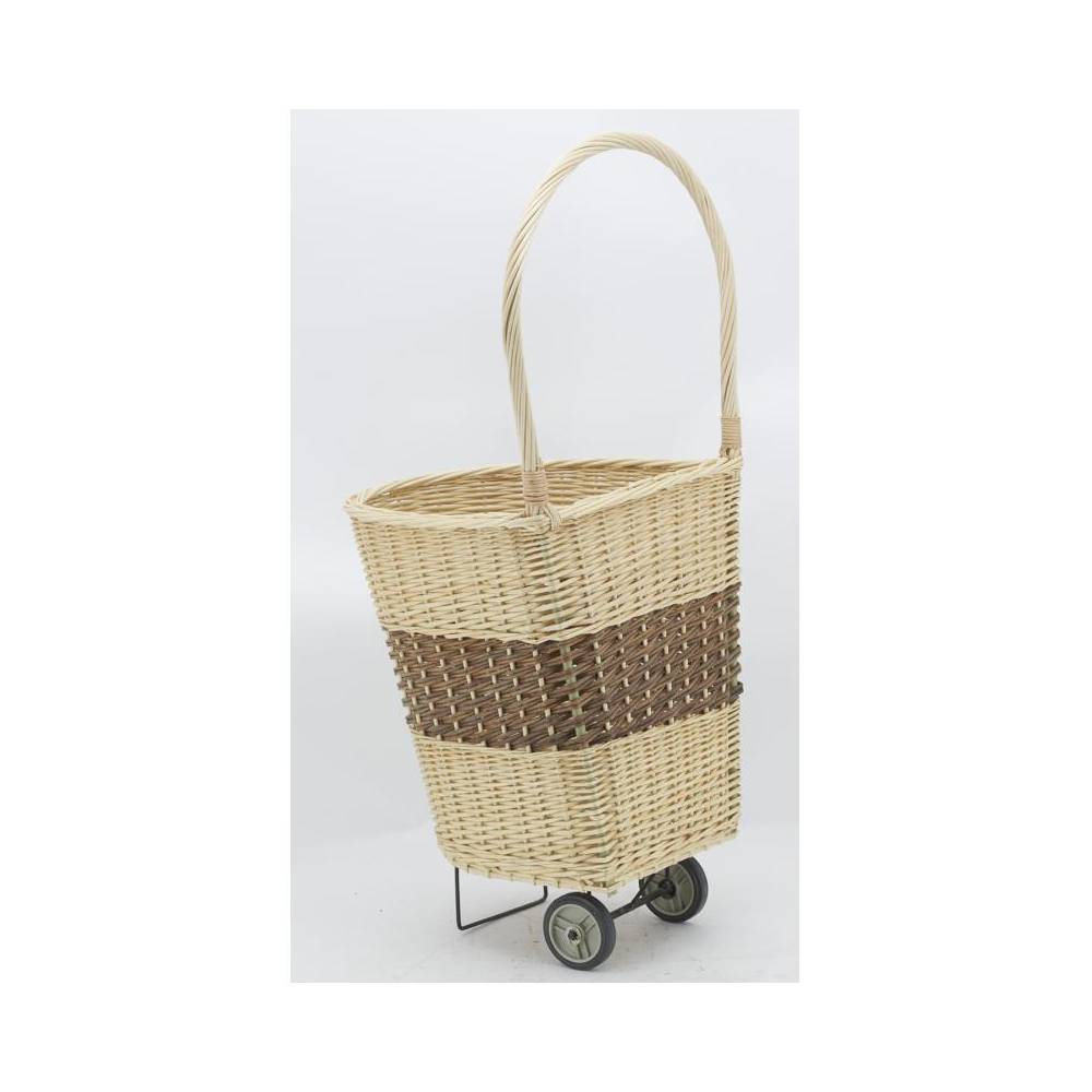 Chariot à bûches en osier 2 tons L.45 cm l.43 cm H.98 cm - Aubry gaspard - Imagen 1
