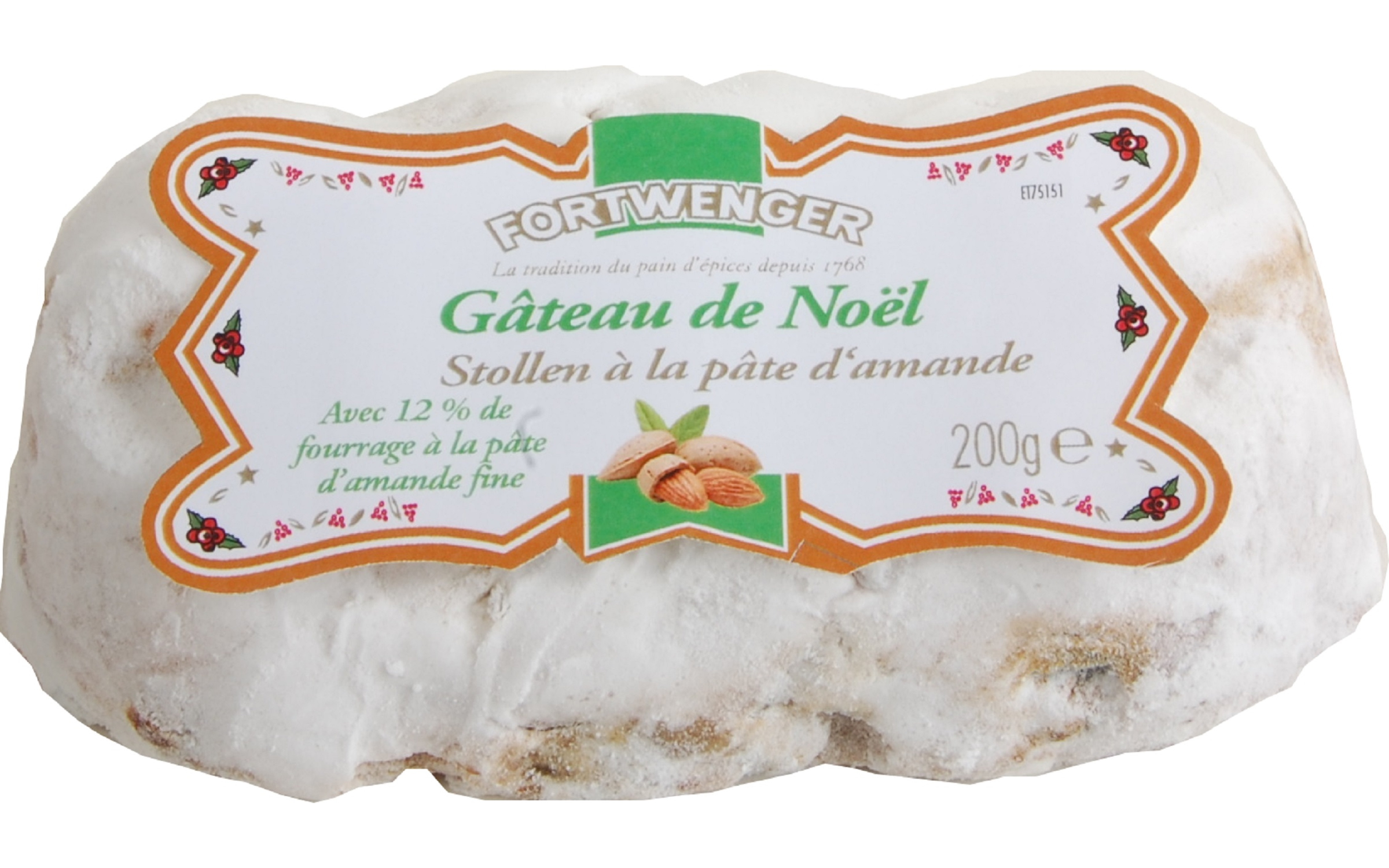 Fortwenger - Stollen pâte d'amande et fruit 200 g - Fortwenger - Imagen 1