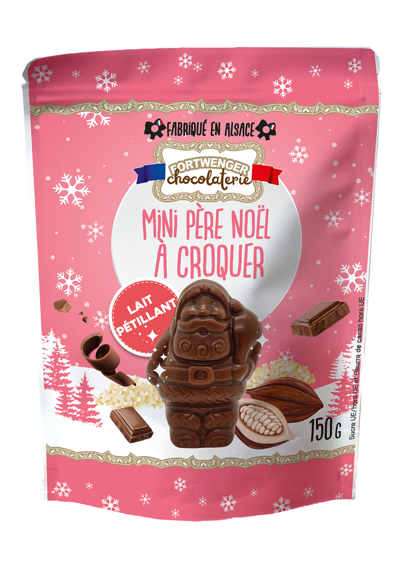 Fortwenger - Mini Père Noël au chocolat pétillant 150 g - Fortwenger - Image 2